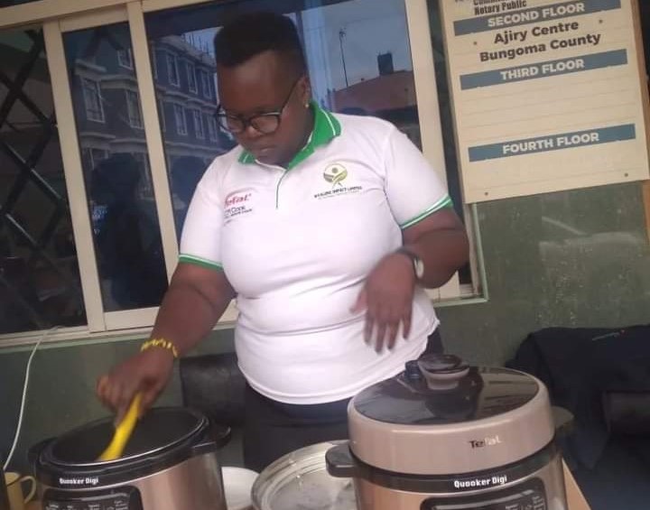 Nyalore Impact official demonstrating how the Quooker Digi works during an outreach program. The Quooker Digi - an electric pressure cooker is one of the effective appliances supplied to the locals to address cooking challenges and environmental pollution. Photo/Courtesy 