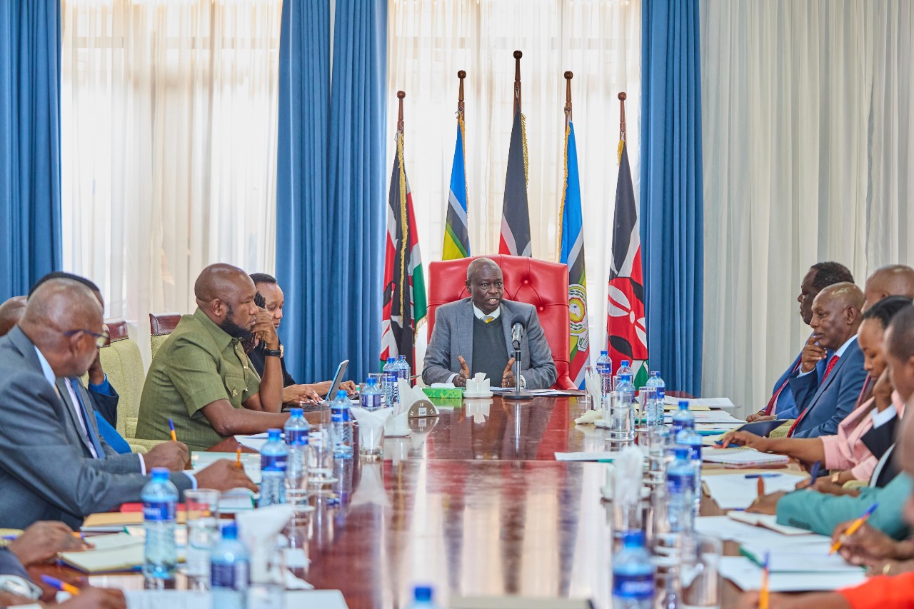 Deputy President when he hosted Inter-ministerial Meeting on the Status Update for Tea and Coffee Reforms at Karen Residence, Nairobi on August 26, 2024.Present were Government officials led by Cabinet Secretaries Wycliffe Oparanya (Ministry of Co-operatives and Micro, Small and Medium Enterprises (MSMES) Development) and Dr. Andrew Karanja (Ministry of Agriculture and Livestock Development) together with the Chairperson, Senate Committee on Agriculture, Livestock and Fisheries Kamau Murango