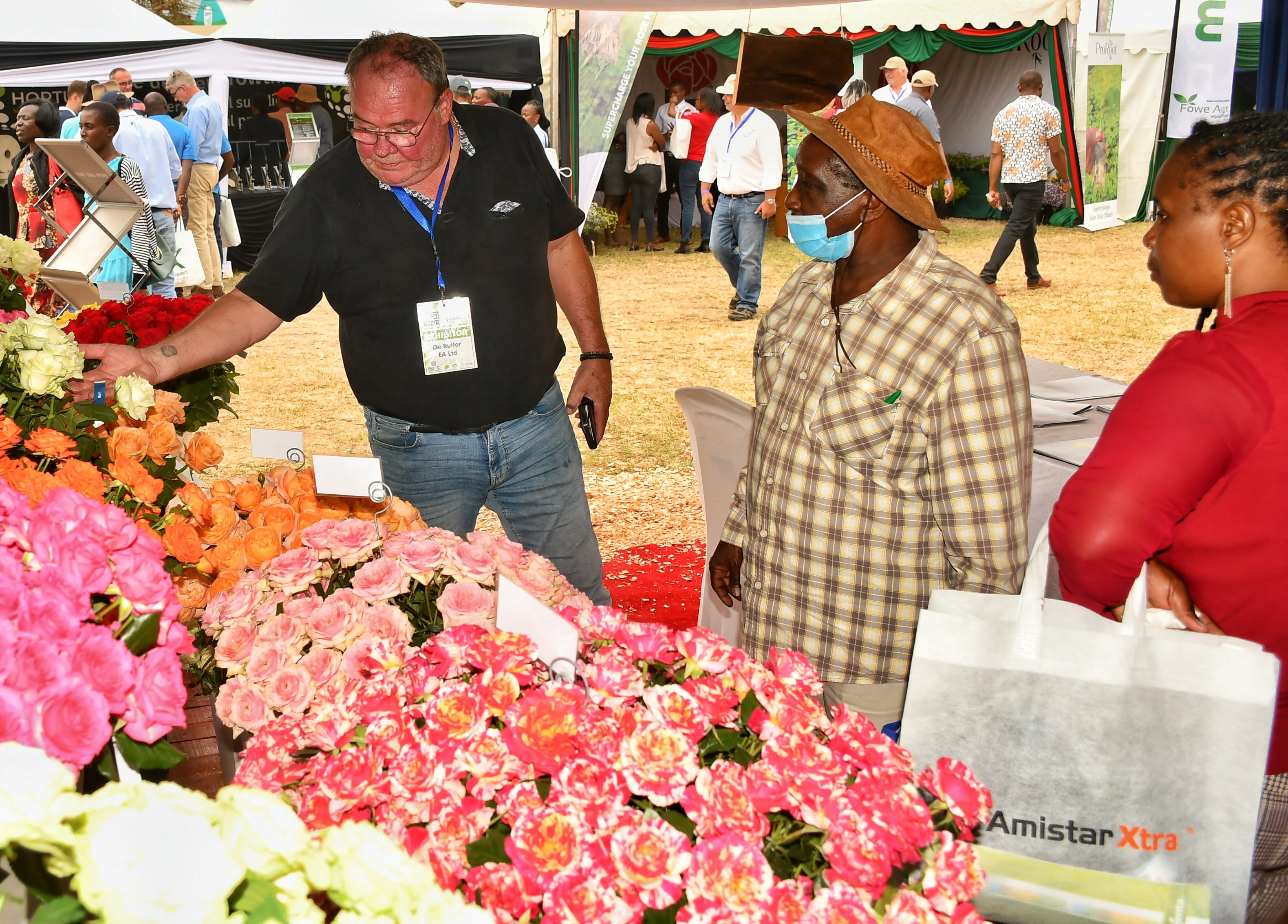 Farmers drawn from across the country tour a flower themed exhibition showcasing  the latest innovations in the industry