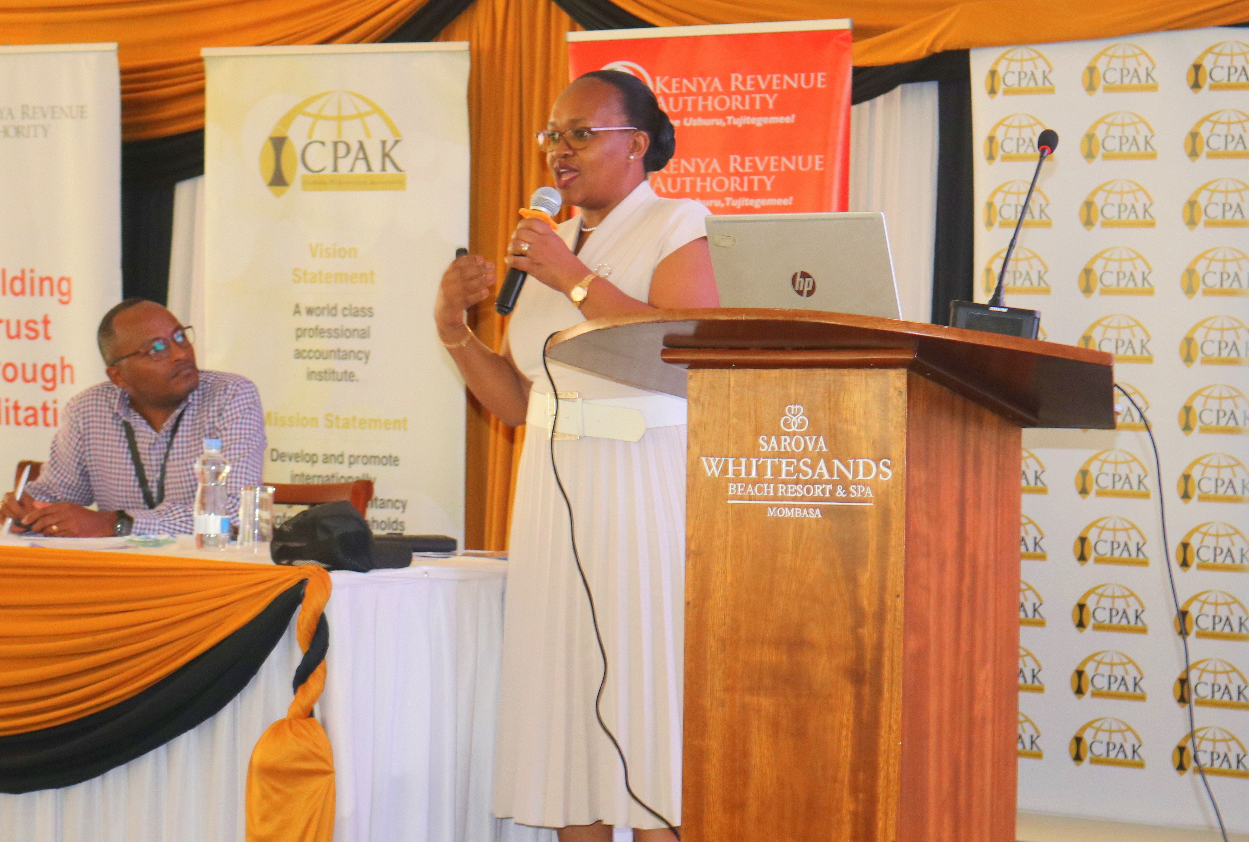 Commissioner of Domestic Taxes Rispah Simiyu during a presentation to the Institute of Certified Public Accountants of Kenya (ICPAK) in Mombasa. Photo/Andrew Hinga