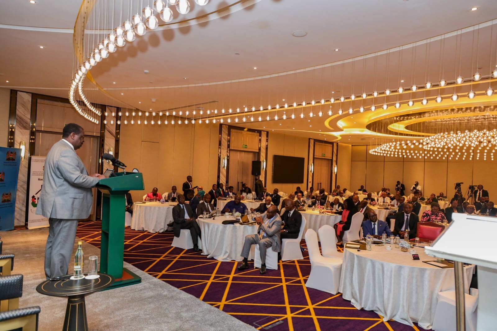 Musalia Mudavadi, the Prime Cabinet Secretary and Cabinet Secretary for Foreign and Diaspora Affairs speaking during the Colloquium on the Review of Kenya’s Foreign Policy 2014.