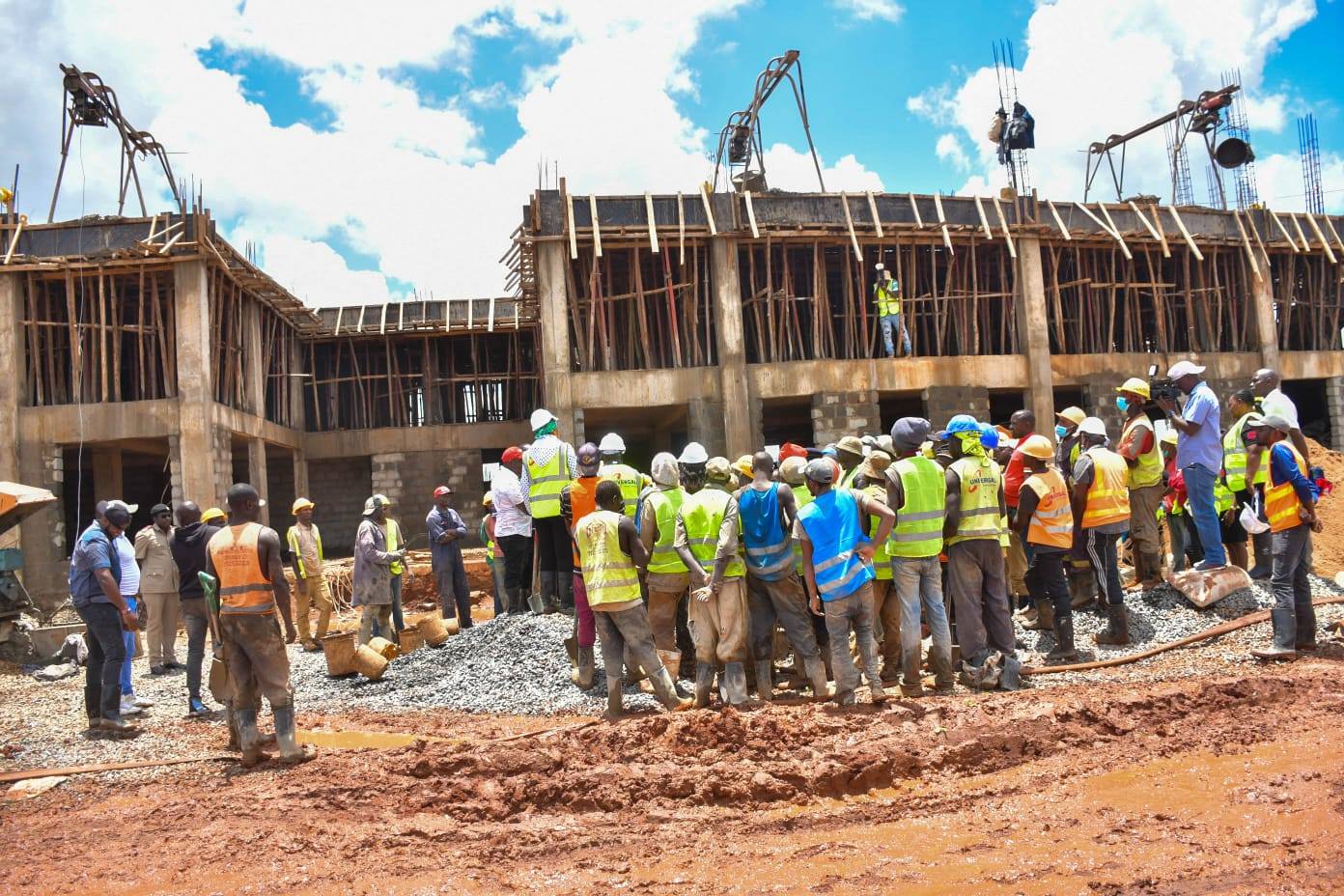 The ongoing construction of a new Sh650 million vehicle inspection centre in Makongeni in Thika Town.