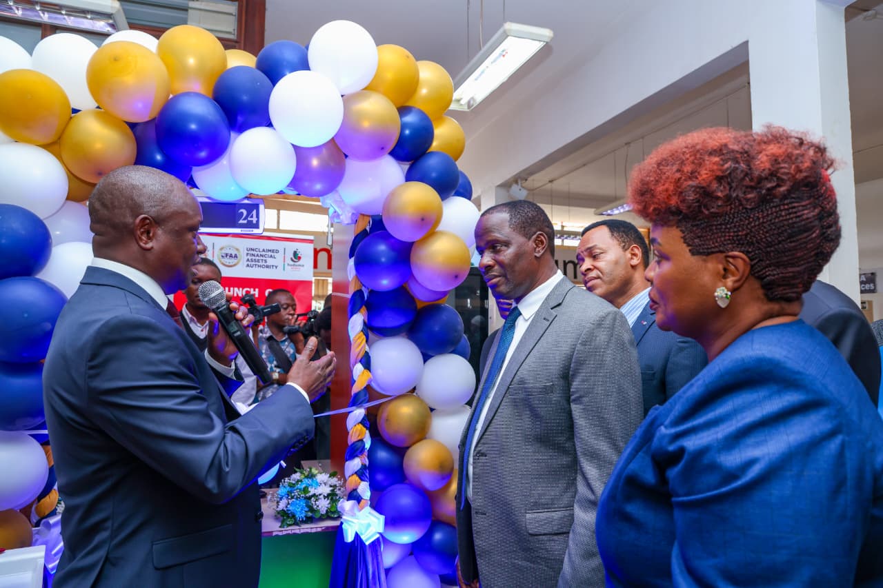 Principal Secretary for Public Investments and Assets Management, Cyrell Wagunda (left) flanked by Principal Secretary for Public Service Dr Jane Imbunya (right) in Machakos.