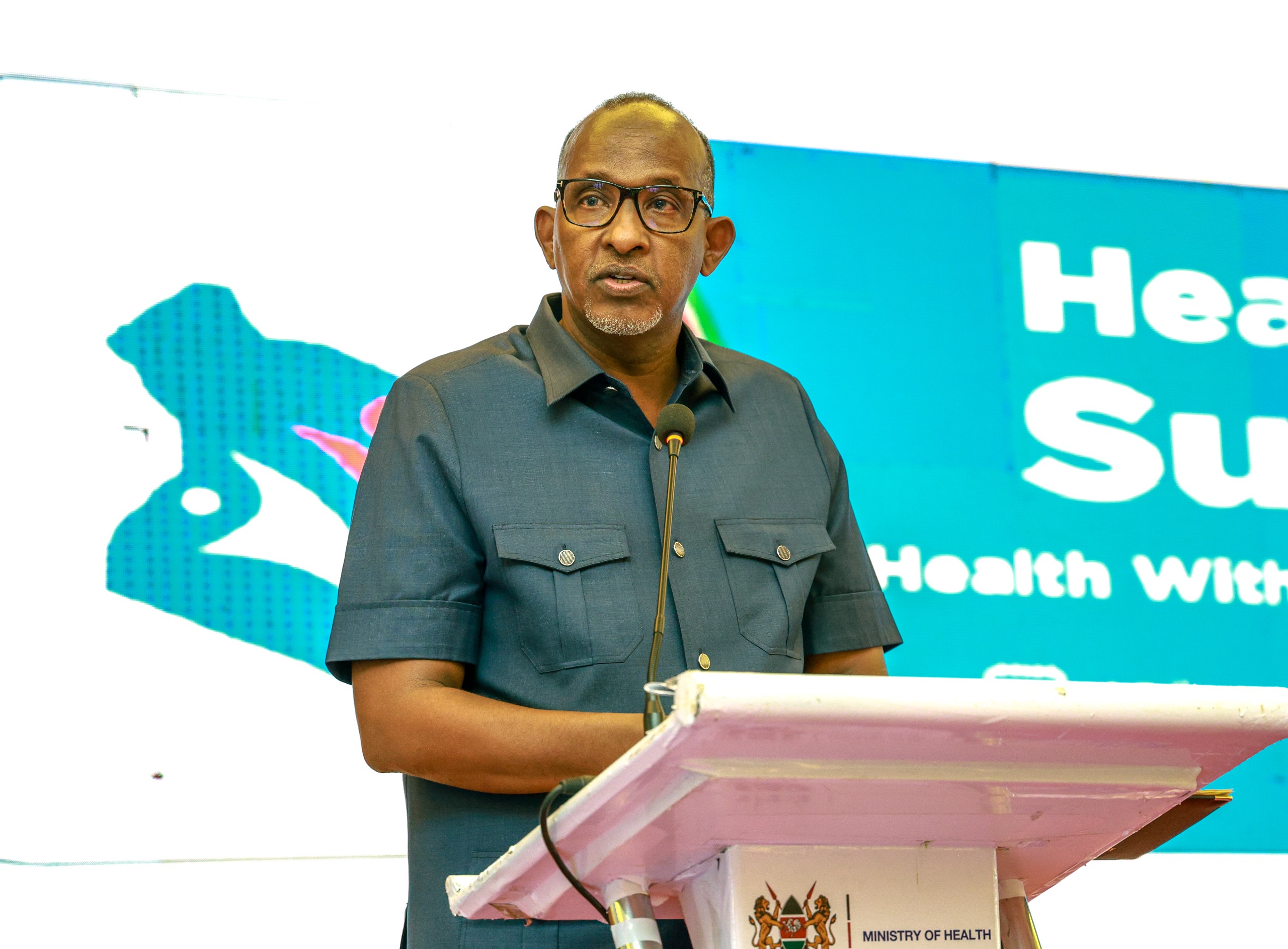 Cabinet Secretary for Health Aden Duale gives keynote address during the Health Integration Summit 2026 in Mombasa. PHOTO: ANDREW HINGA/KNA