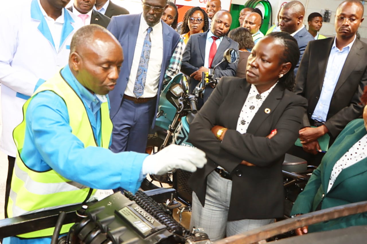 Principal Secretary, State Department for TVET, Dr. Esther Muoria, at Nyeri National Polytechnic, Nyeri during the opening of the national workshop for alignment of CBET curriculum.