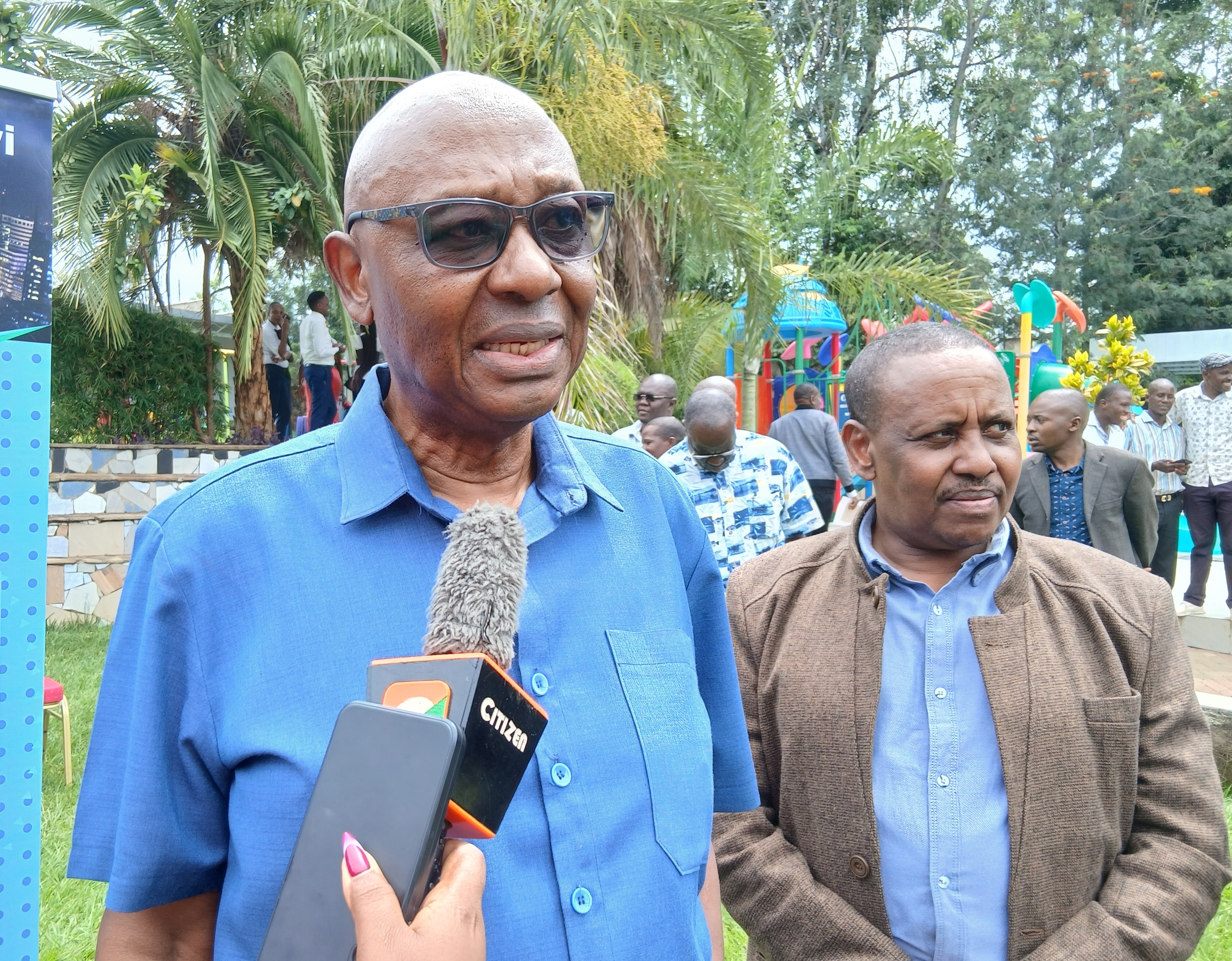 Nuclear Power and Energy (NuPEA) board chairman Eng. Lawrence Gumbe addressing the media in Kisumu on Wednesday, April 15, 2026 during an induction workshop for Siaya leaders on nuclear energy.