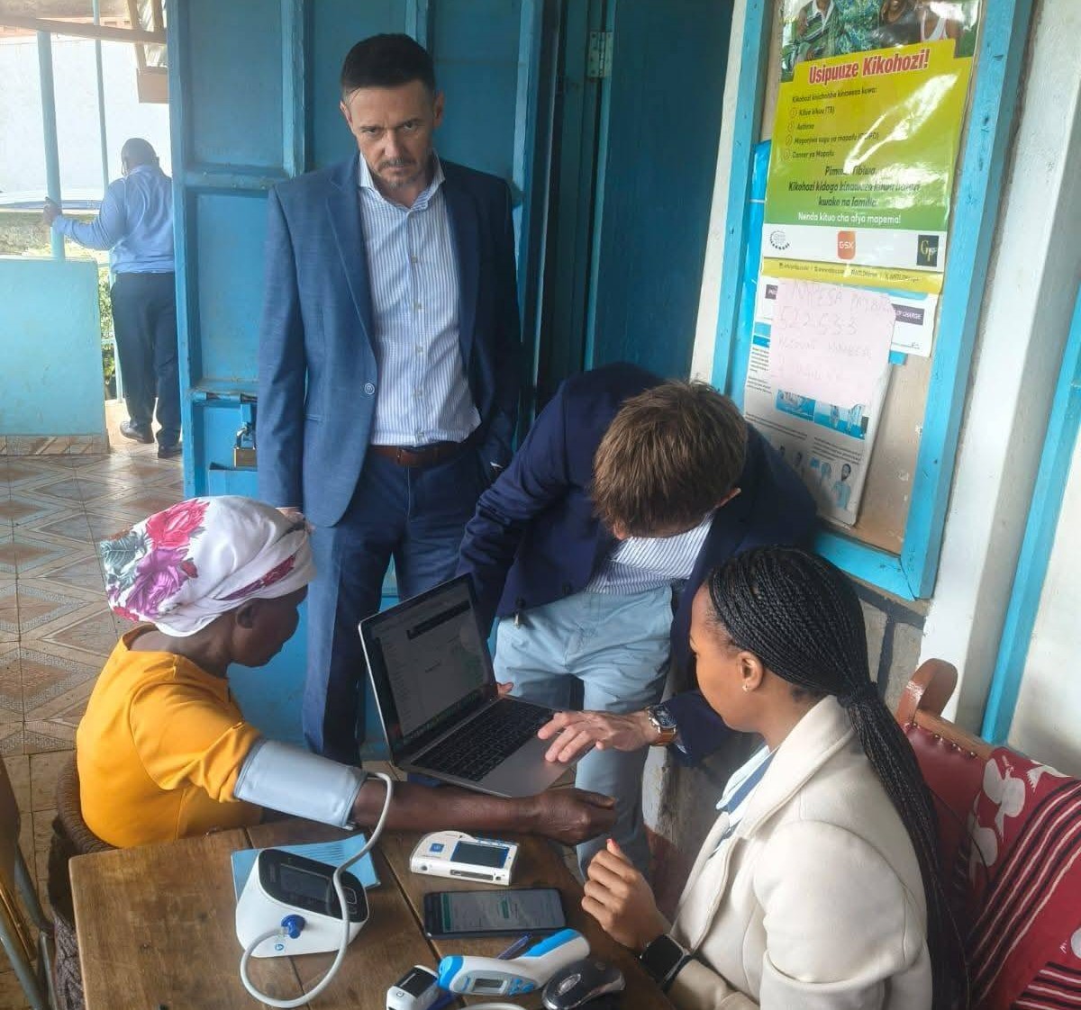 A team from Slovakia introduces an advanced telemedicine-spoke equipped at Kiriaini dispensary, Mathioya Sub County.