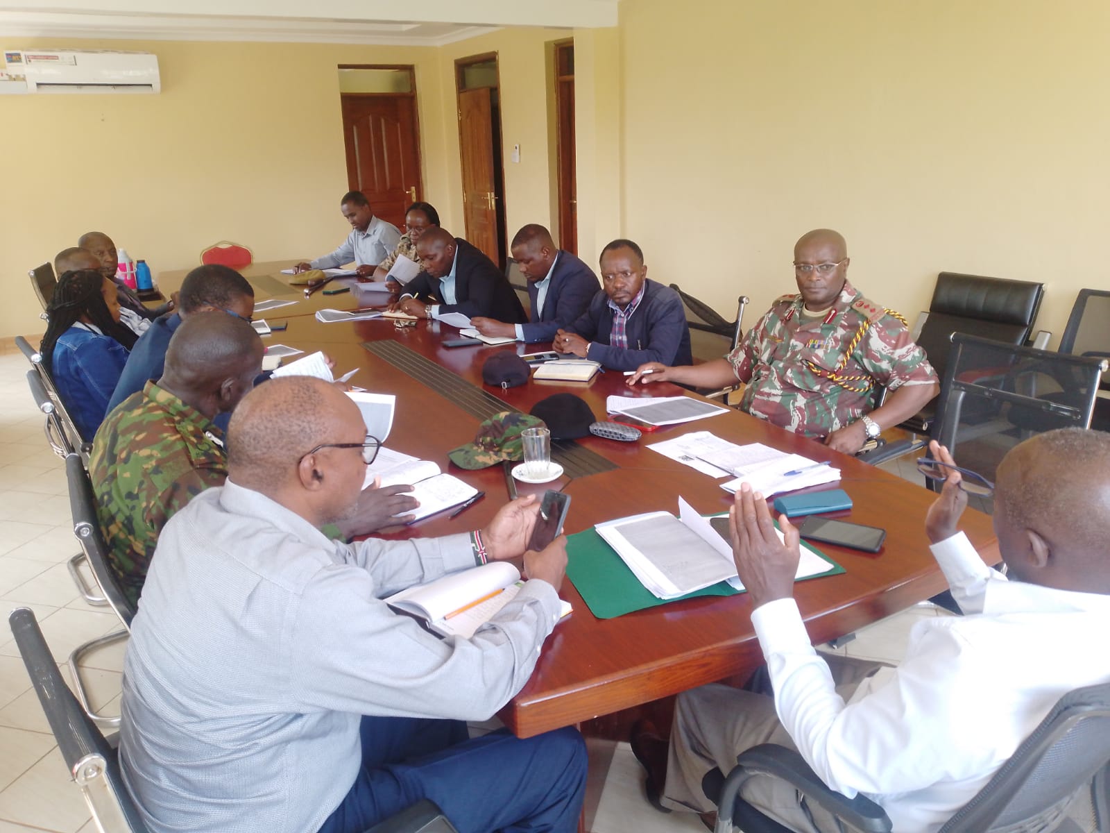 Tharaka Nithi County Multiagency Committee on Illegal Gambling, during their inaugural meeting at the County Commissioner’s Boardroom in Kathwana recently PHOTO: CHRISTINE NGITORI