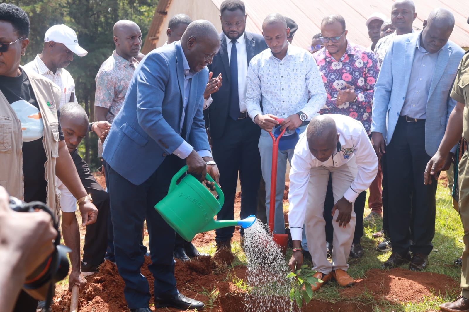 1. Vihiga County Governor Dr Wilberforce Ottichilo plants a certified coffee seedling during the launch of the Coffee Sector Revitalisation Programme, reaffirming the county government’s commitment to restoring coffee production