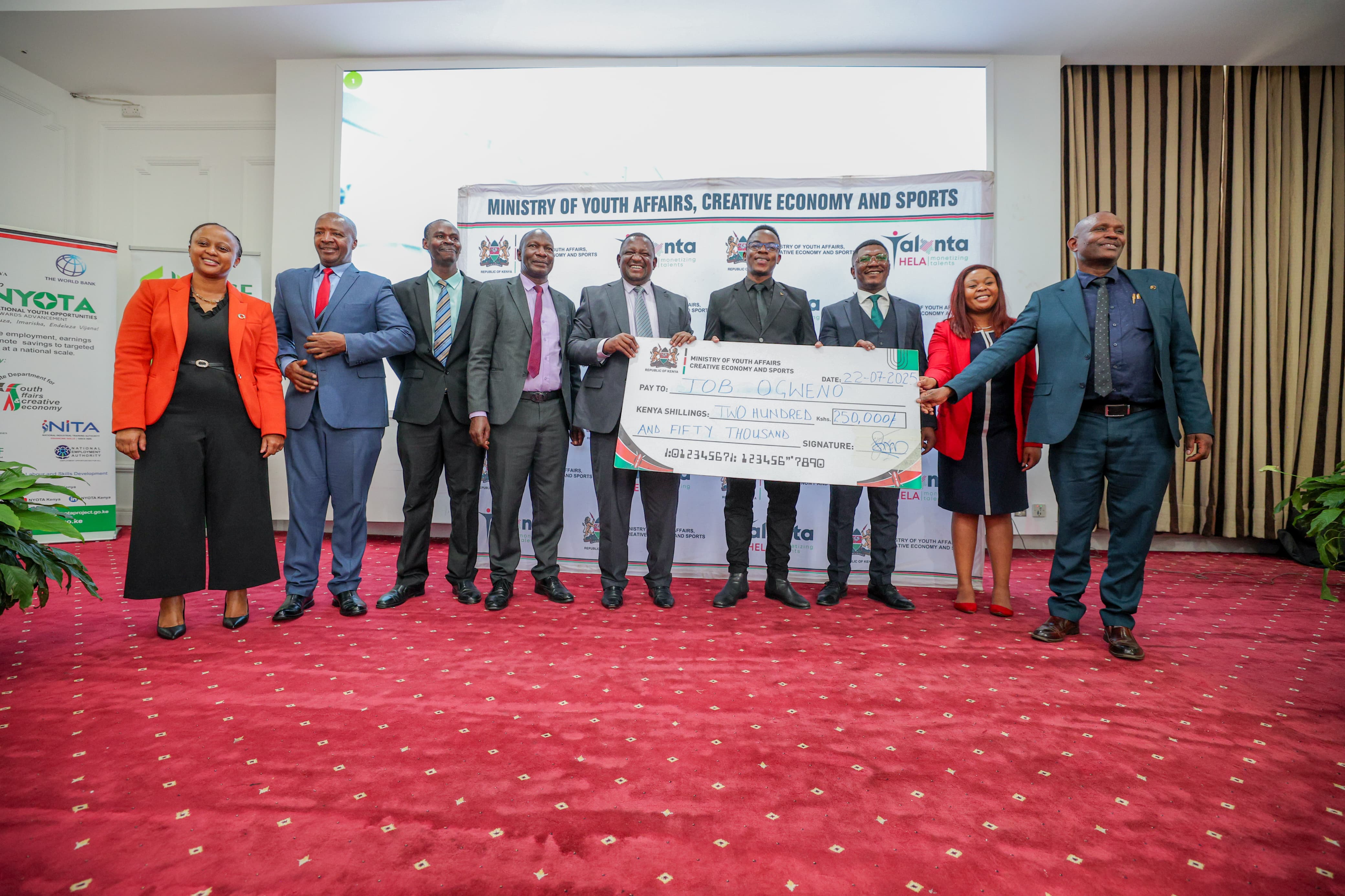 Principal Secretary for Youth Affairs & Creative Economy; representative from the World Bank Group; Government Officials from the project implementing unit and agencies; CEO, National Youth Council; CEO, President Award Kenya; and youth delegates from each county