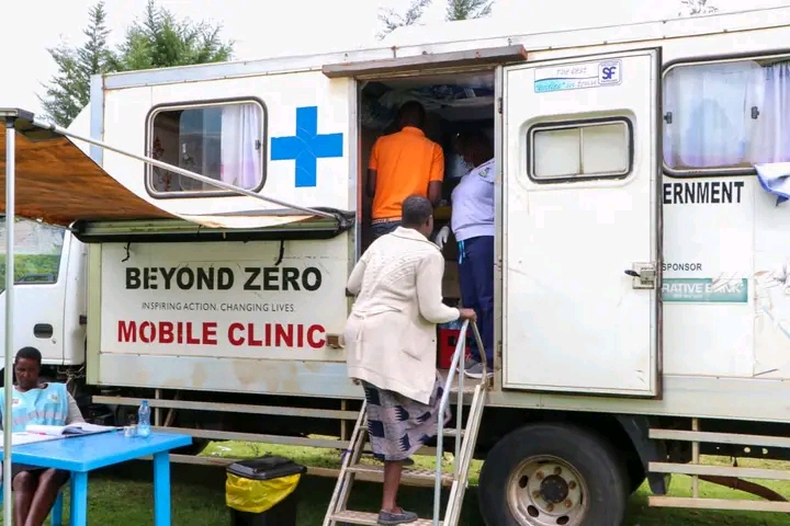 Residents of Mogobich area in Ollesos ward in Nandi County receive free healthcare services from the Beyond Zero mobile clinic. The County Government says the initiative aims at getting health services closer to the people in the remote areas.