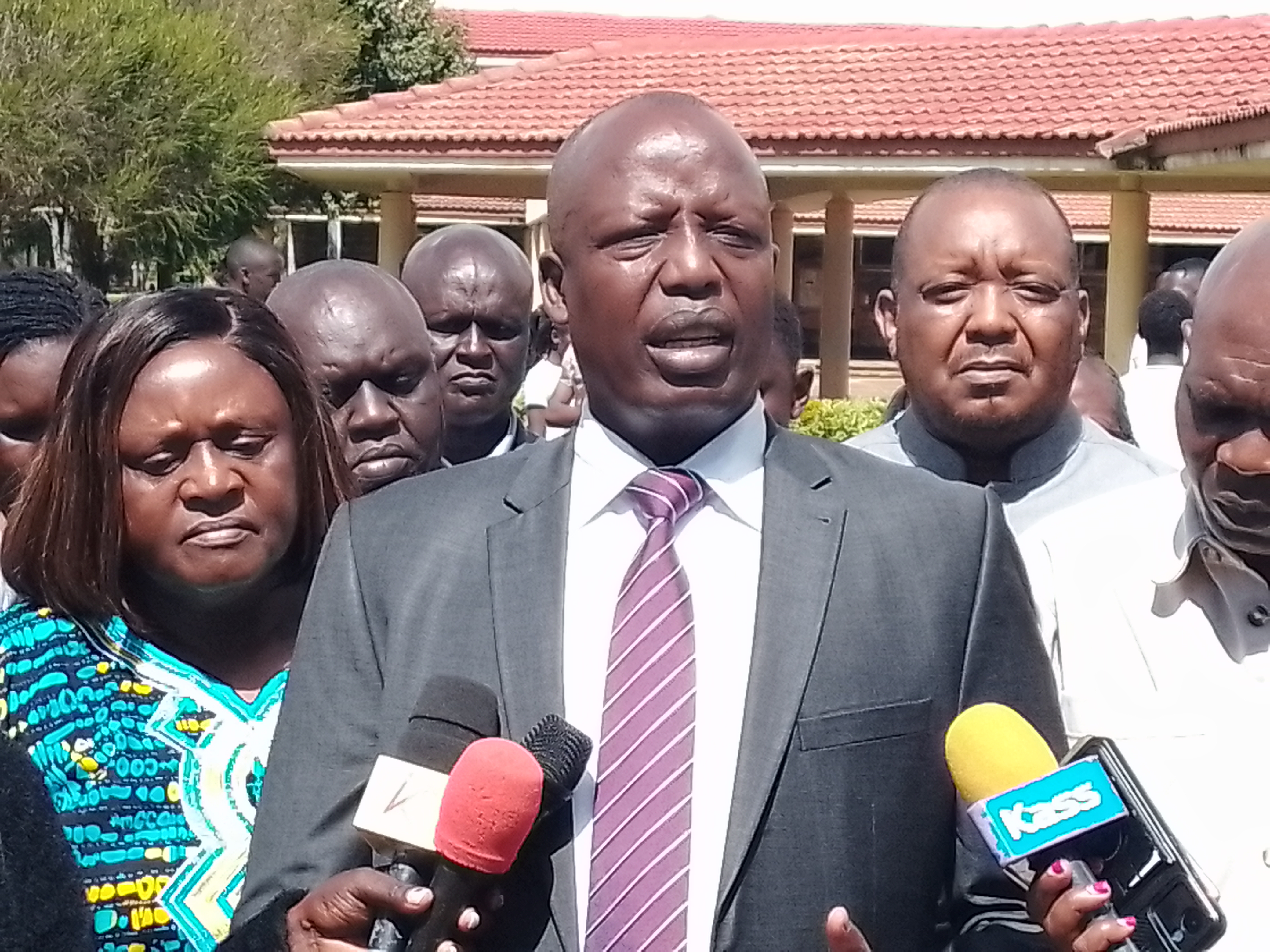 National Assembly Education Chairperson, Julius Melly, Speaking in an interview during a public participation exercise on the six proposed Education Bills at the Eldoret National Polytechnic, Uasin Gishu County. Photo by Ekuwam Sylvester. 