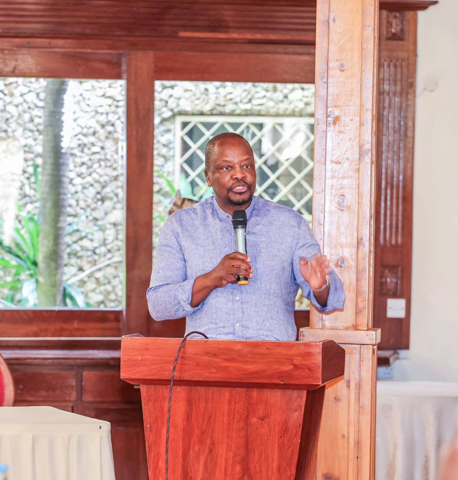 Agriculture Cabinet Secretary Mutahi Kagwe speaks during deliberations with the Senate Agriculture Committee.