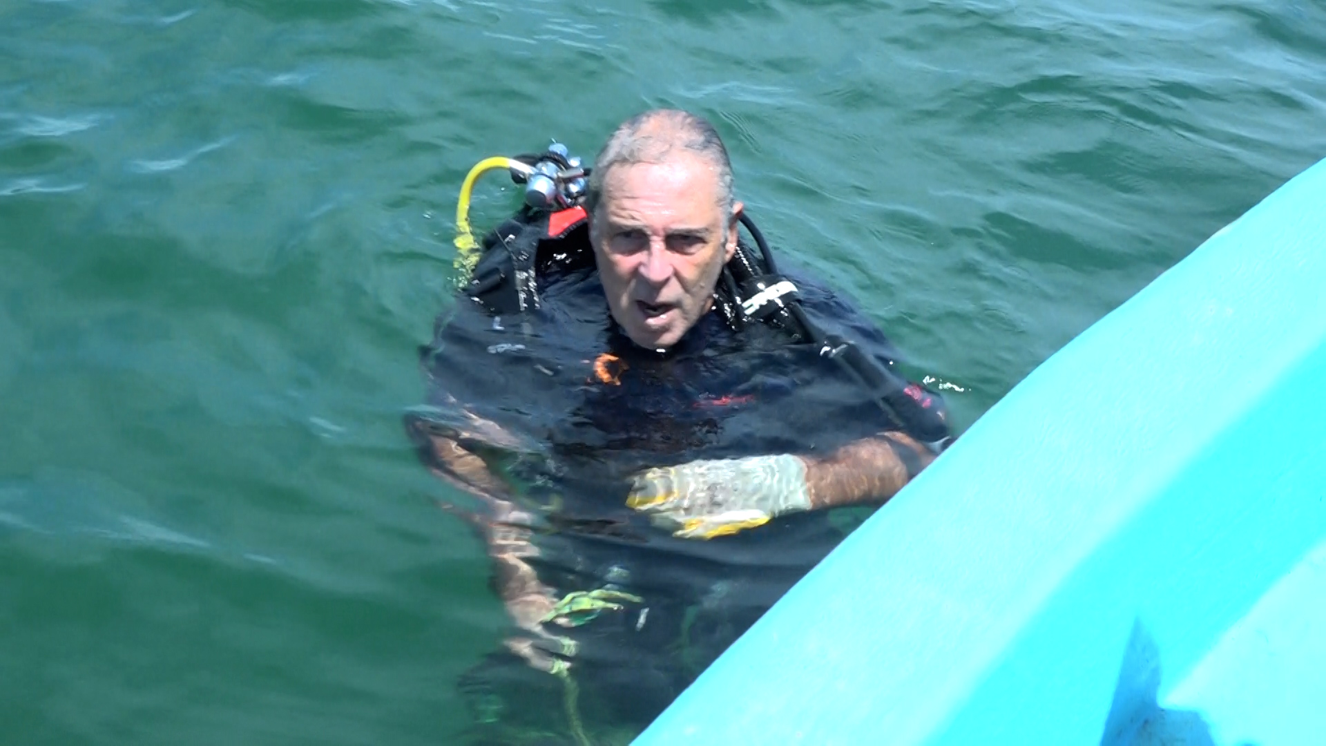 An archaeologist collecting items at the site of the ship wreckage believed to have sunk off the Ngomeni shores 500 years ago.