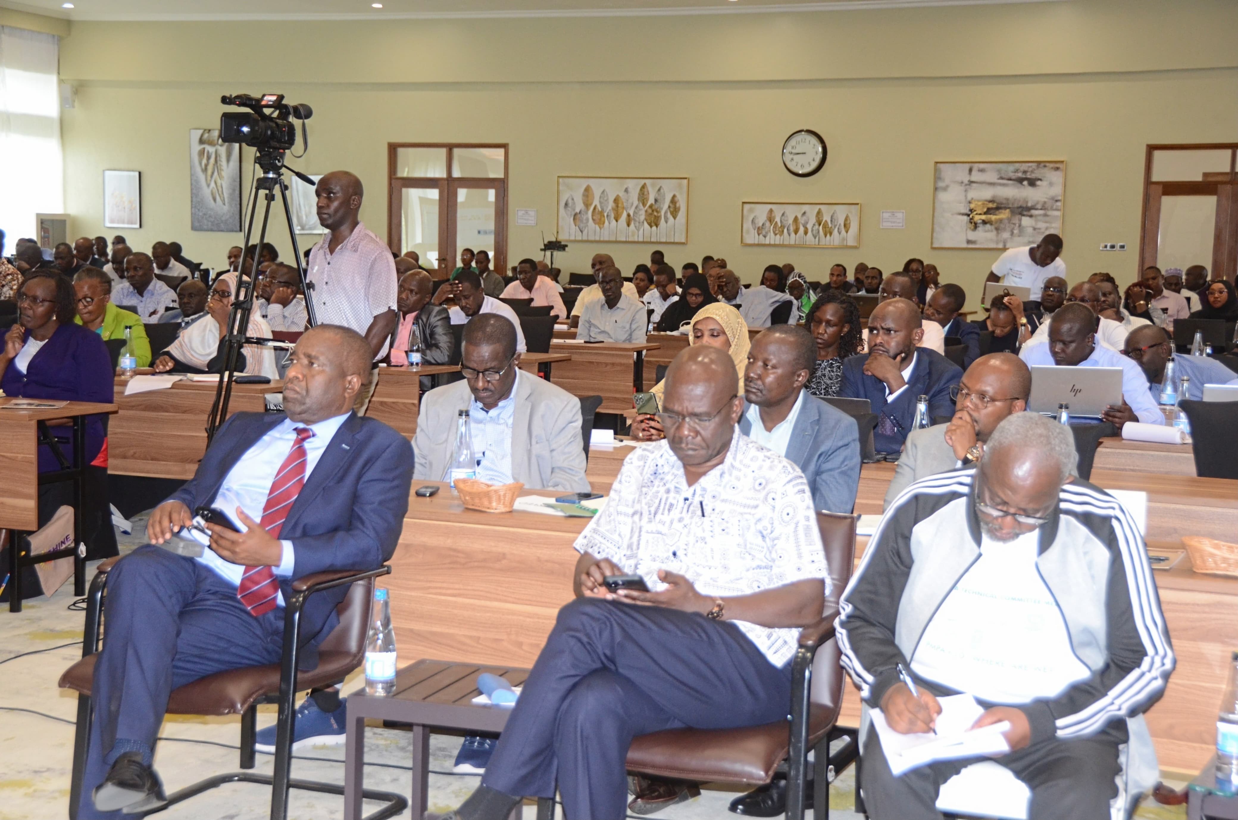 Dr. Ouma Oluga, Principal Secretary for Medical Services, addresses participants during the opening of the Joint Annual Program Review Workshop on the Syndemic Strategic Framework in Naivasha.