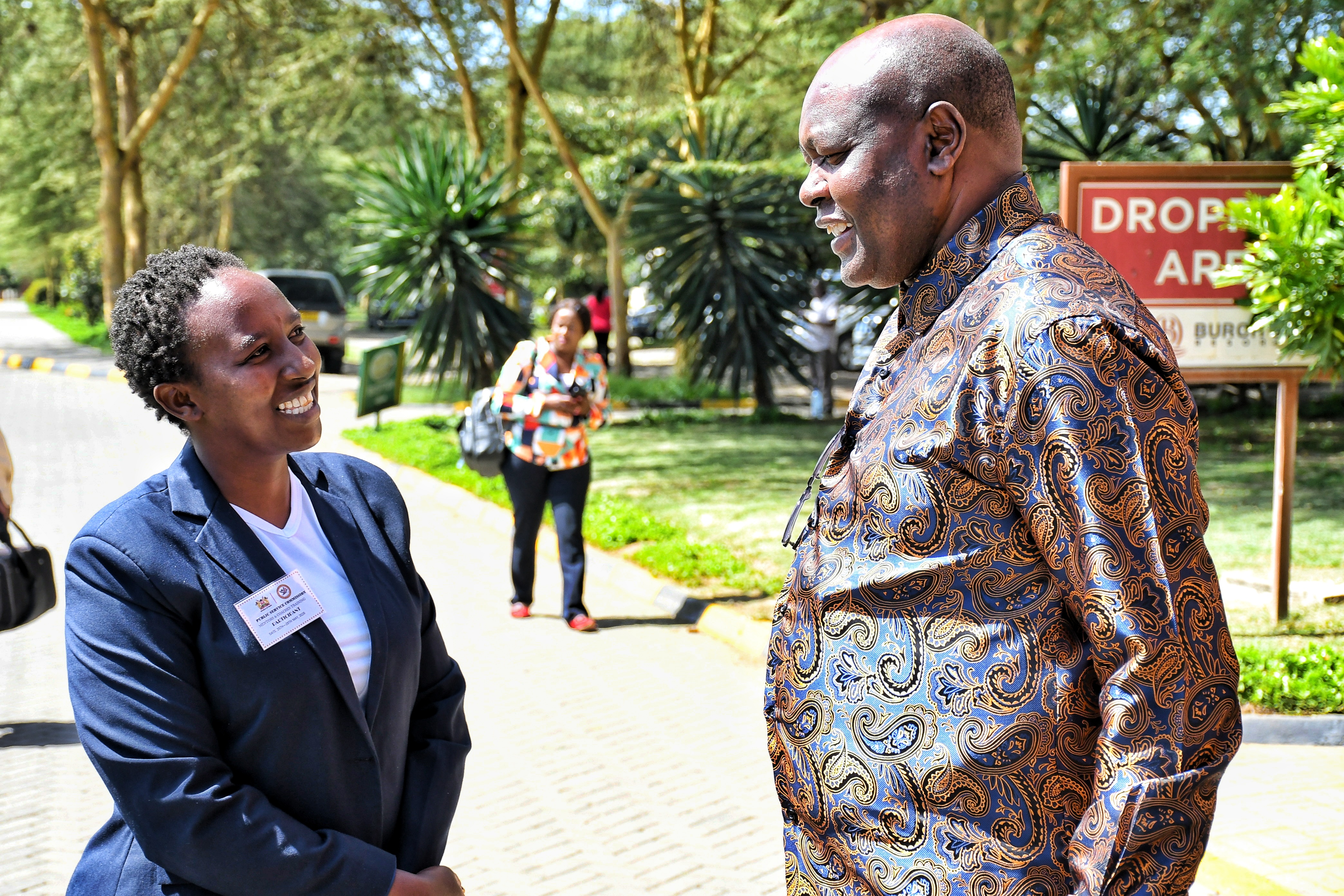 Public Service Commission Chairman Francis Meja (centre, front row) joined by fellow Commissioners during the training programme held in Naivasha for mentors in Ministries, Departments and Agencies who will be tasked to oversee successful induction and guide interns posted by the Commission. PHOTO: ERASTUS GICHOHI