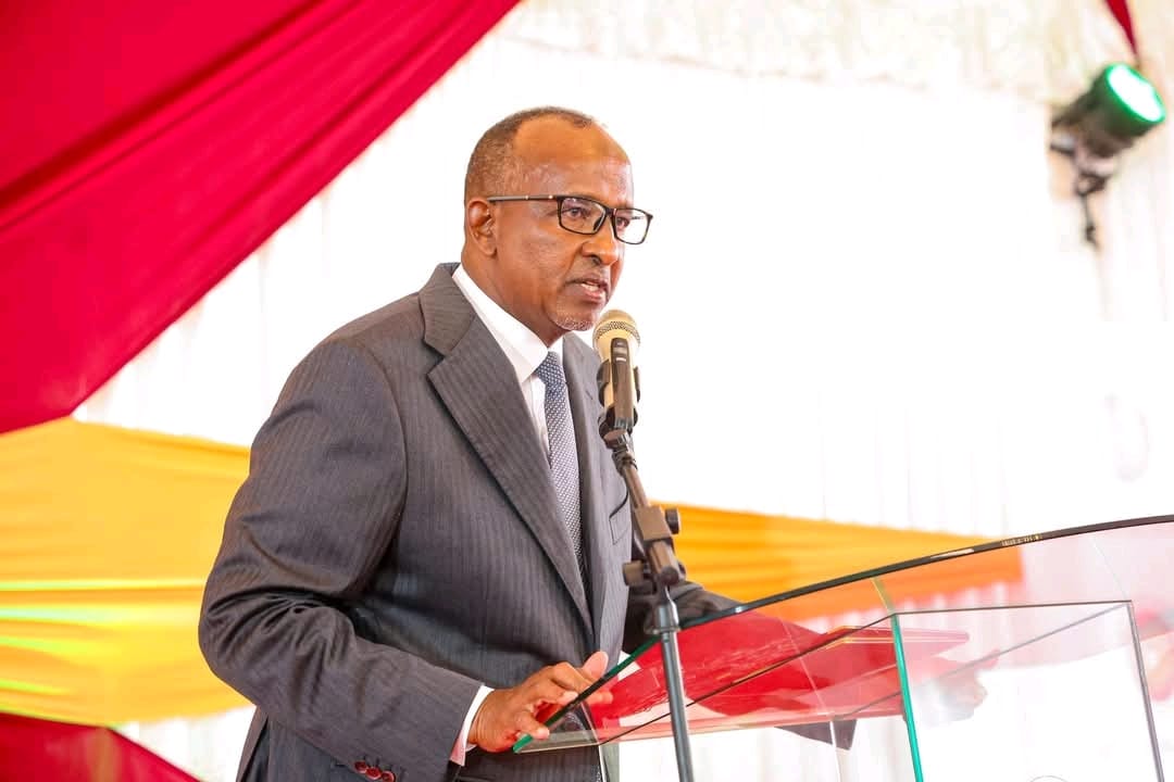Health Cabinet Secretary Aden Duale speaking during the launch of the AI-Powered CT Scanner at The Nairobi Hospital 