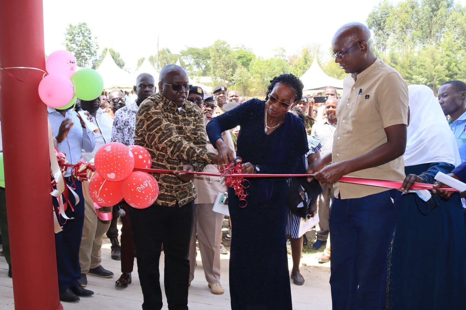 The Principal Secretary State Department for Economic Planning Boniface Makokha speaking at Sierra Girls Senior School in Nambale.