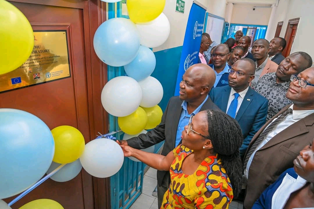 Kisumu Deputy Governor Dr.Mathew Owili (right) and FAO Country Director Farayi Zimudzi during the unveiling of the Sh35 million GIS system in Kisumu on Monday 16th March 2026.  Photo/Chris Mahandara