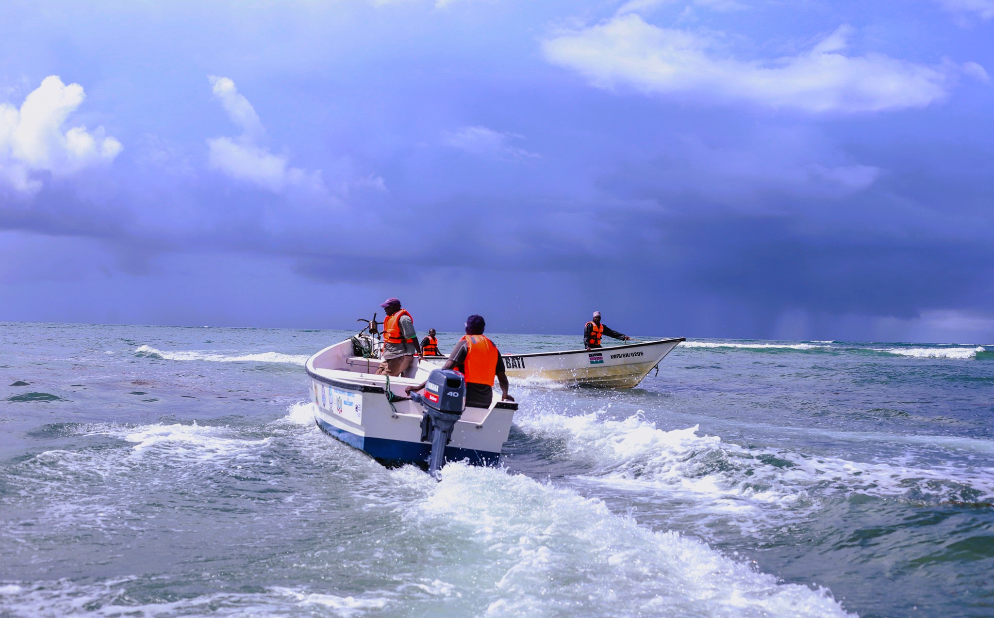 Some of the fishing boats which were distributed to beach management units in Kwale to enhance the livelihoods of local fisher folks and seaweed farmers