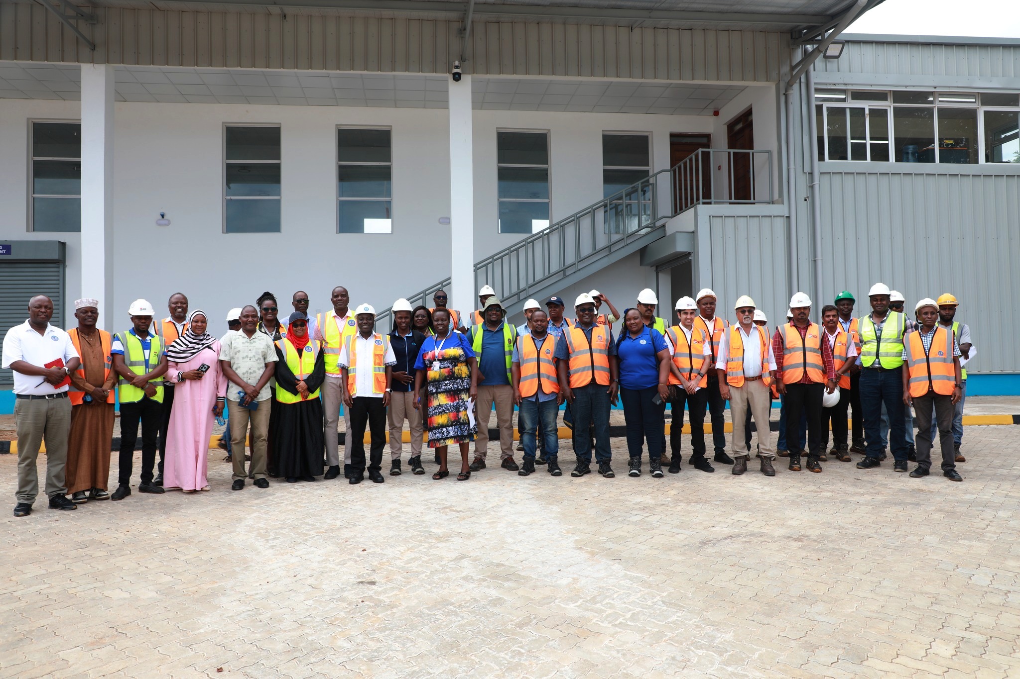   KPA senior employees during a site tour of the Sh2.6 billion Shimoni Fish Port project, which has been completed and awaiting official unveiling.
