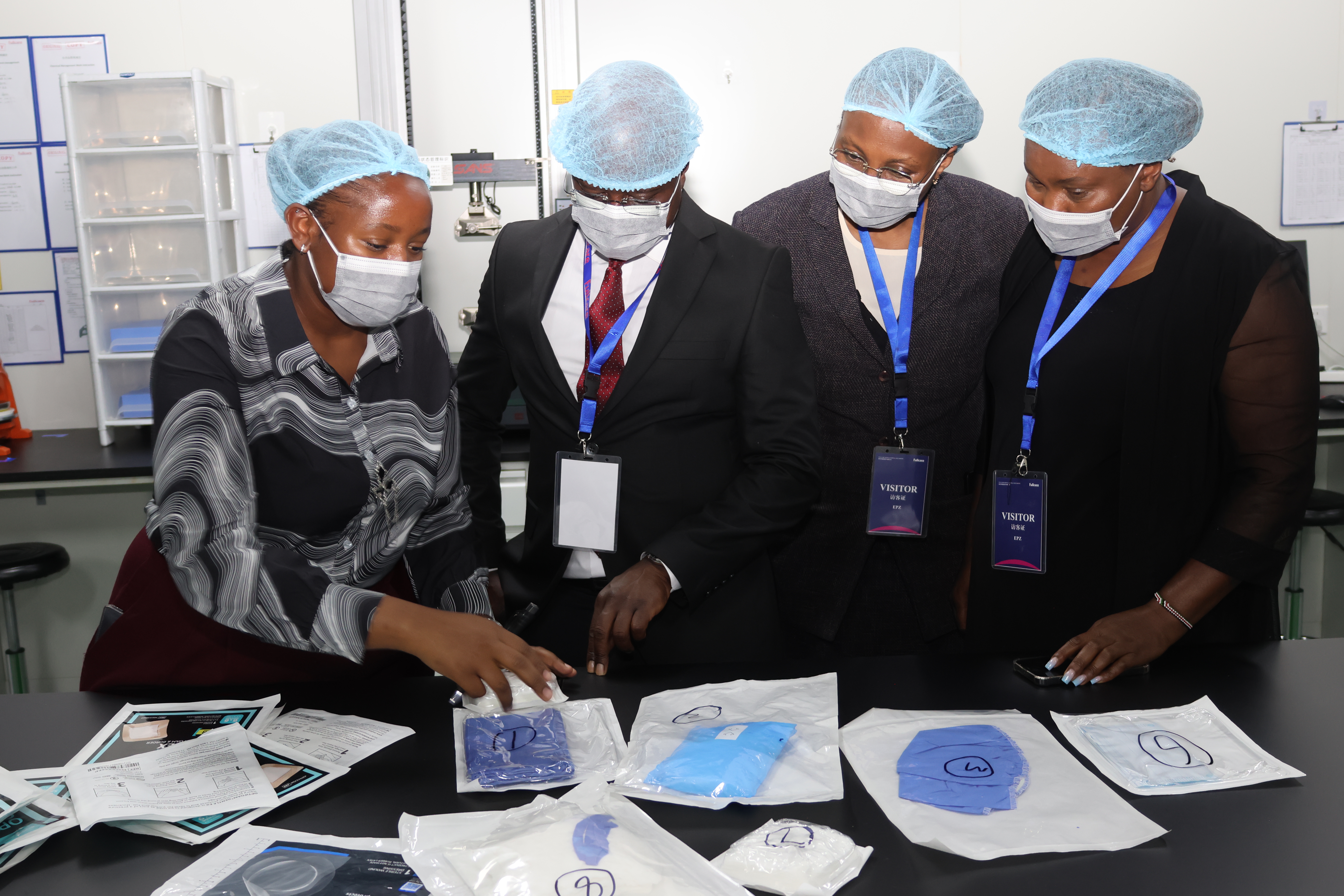 From Left to Right: Fiona Munyalo, FullCare Medical (Kenya) SEZ Limited, KENAS CEO Dr Walter Ongeti, KENAS Chief Manager Laboratories Lucy Namu, KENAS Manager Testing Laboratories Felista Nyakoe