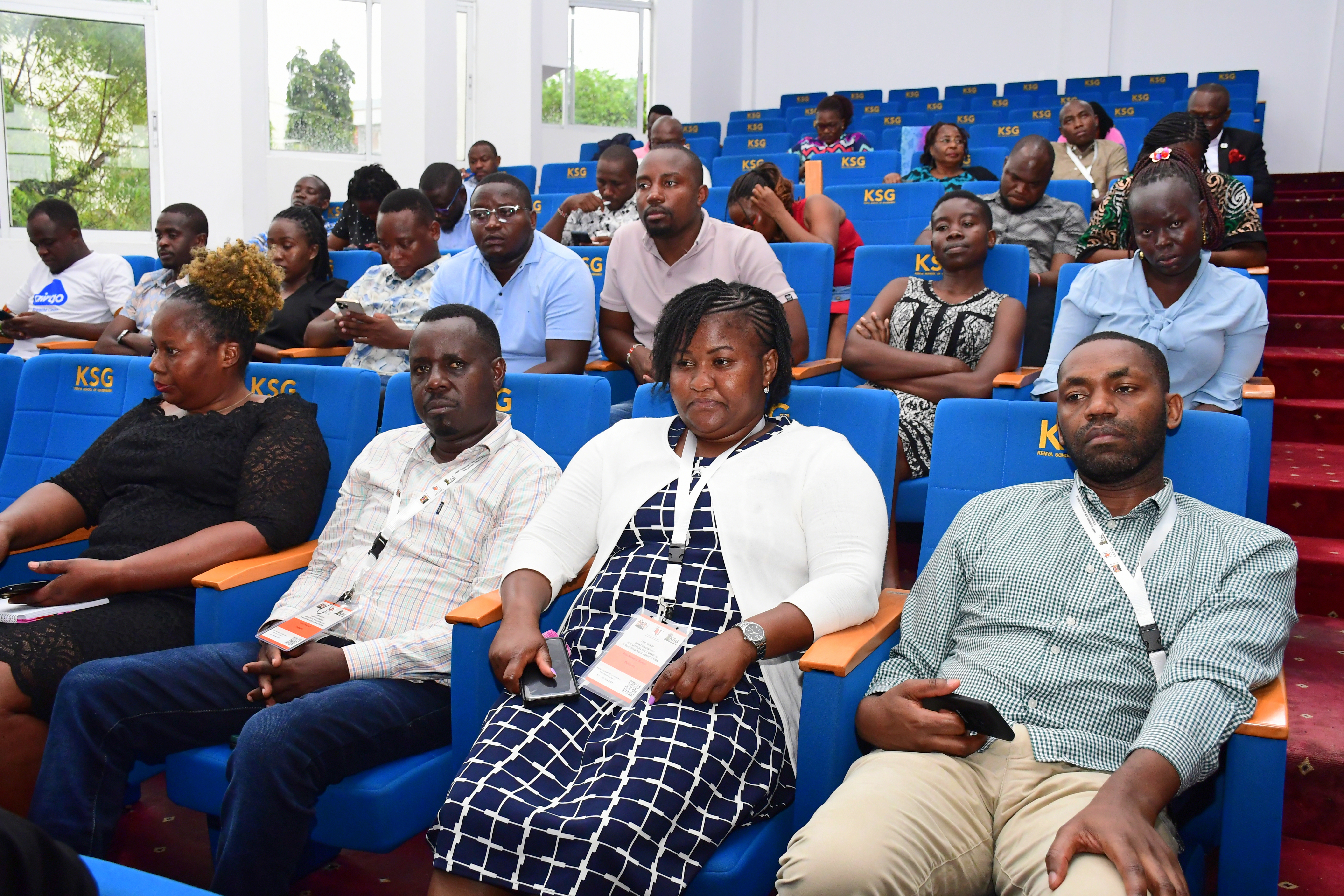 A section of the delegates in attendance follow proceedings during the symposium on smart governance at the Kenya School of Government, Mombasa.