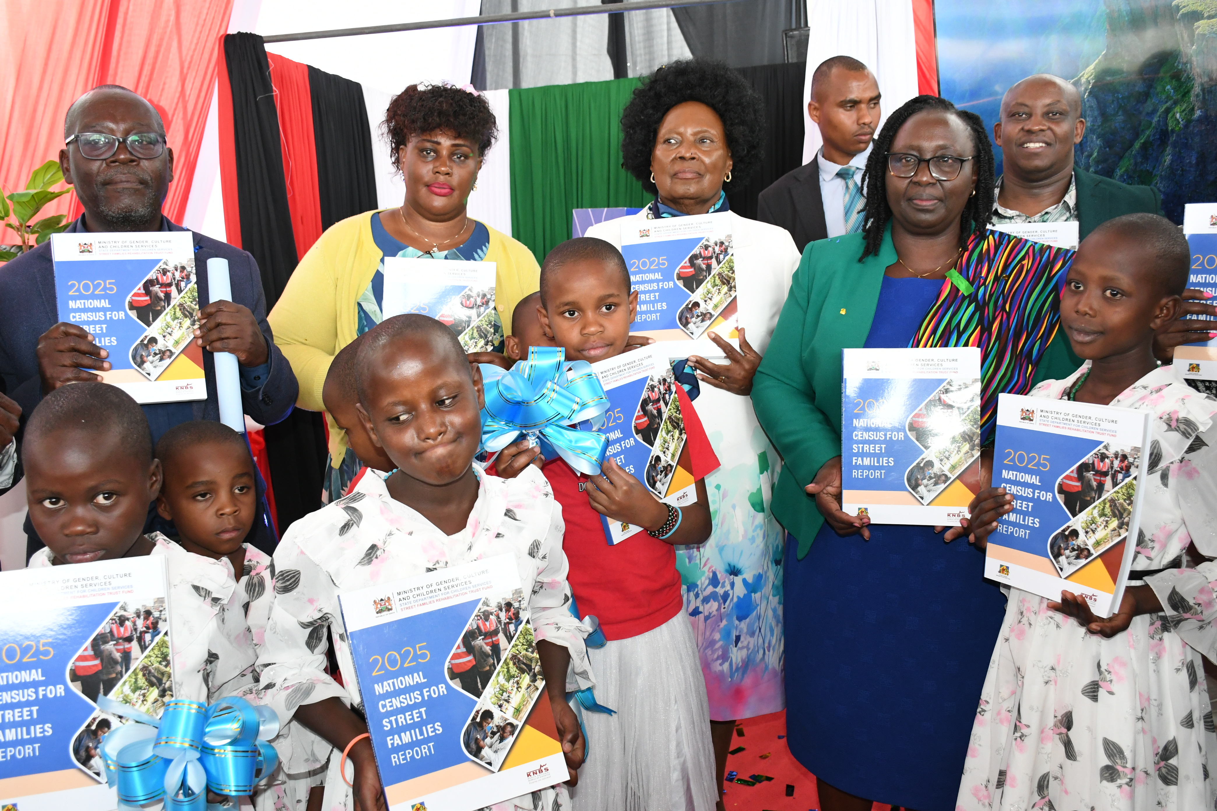 ender, Culture and Children Services Cabinet Secretary Hanna Wendot (right) joined by Board Chair of the Street Families Rehabilitation Trust Fund Mary Wambui (second right) during the launch of the 2025 National Census for Street Families repor