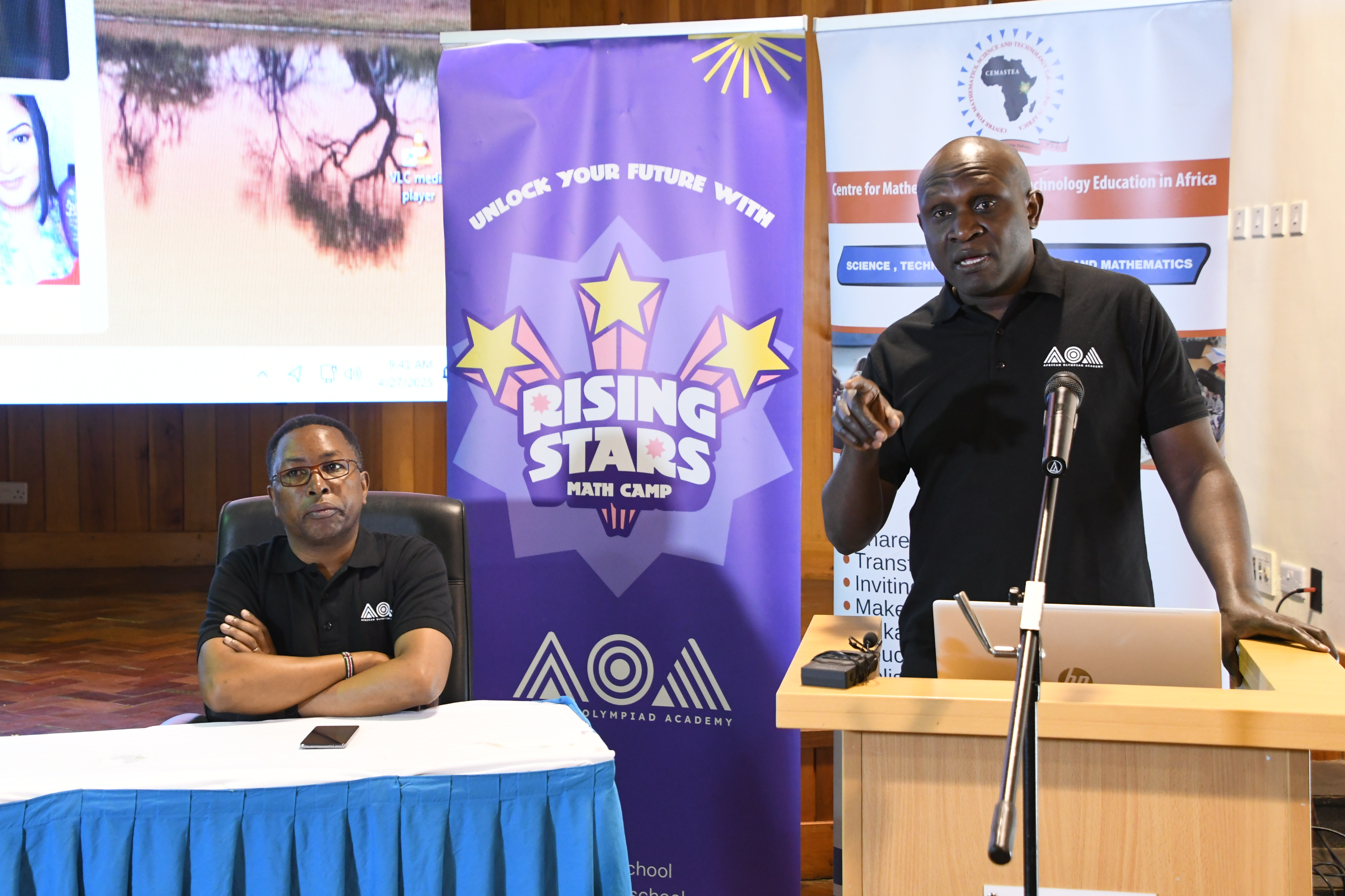 Senior Lecturer at The University of Nairobi, Mathematics Department, Dr. James Katende makes remarks at the Center for Mathematics, Science and Technology Education in Africa during the closing of Rising Stars 2025 Maths Camp. Photo/Bonface Malinda