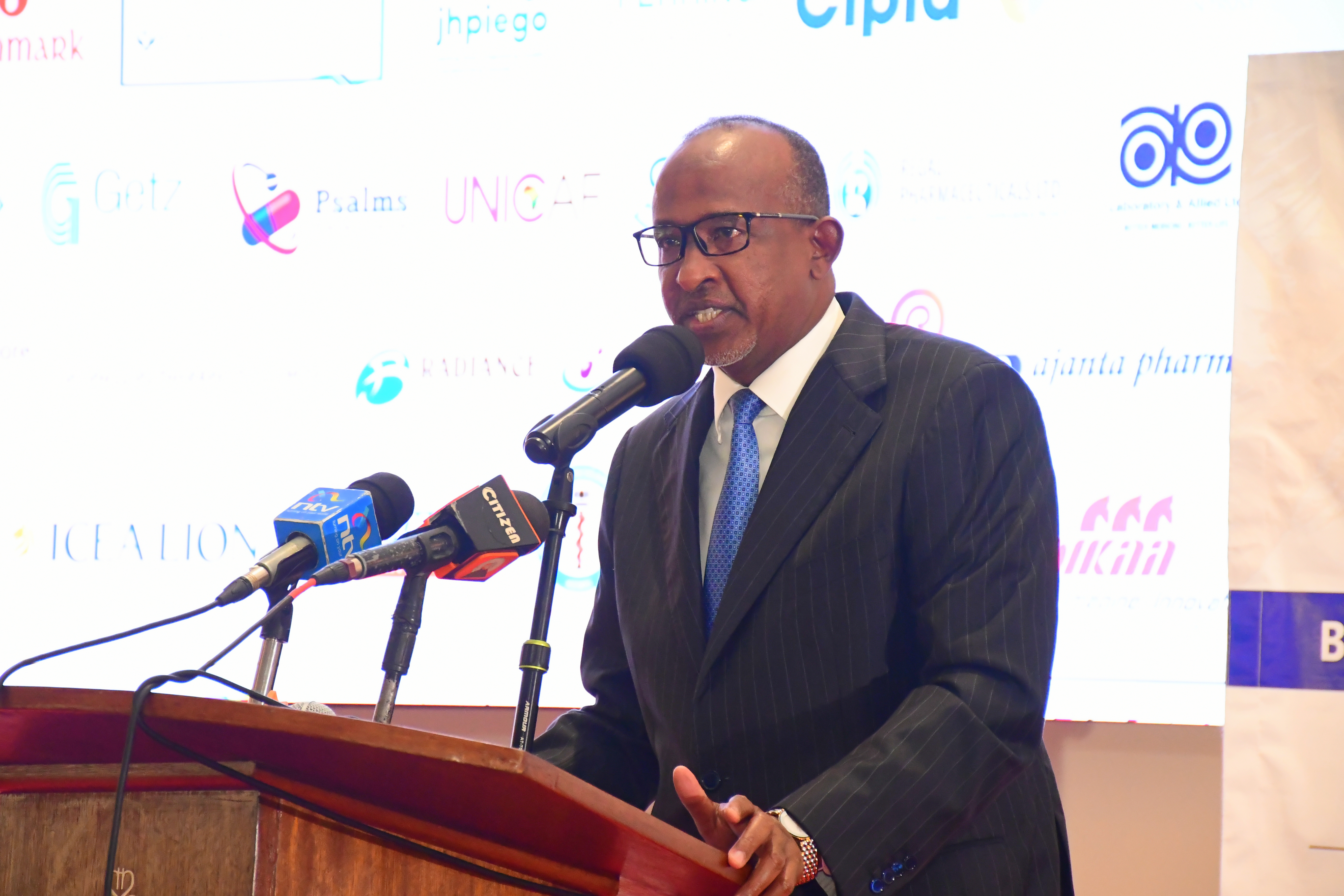 Health CS Aden Duale gives a keynote address during the 45th Pharmaceutical Society of Kenya (PSK) conference at a Mombasa hotel.