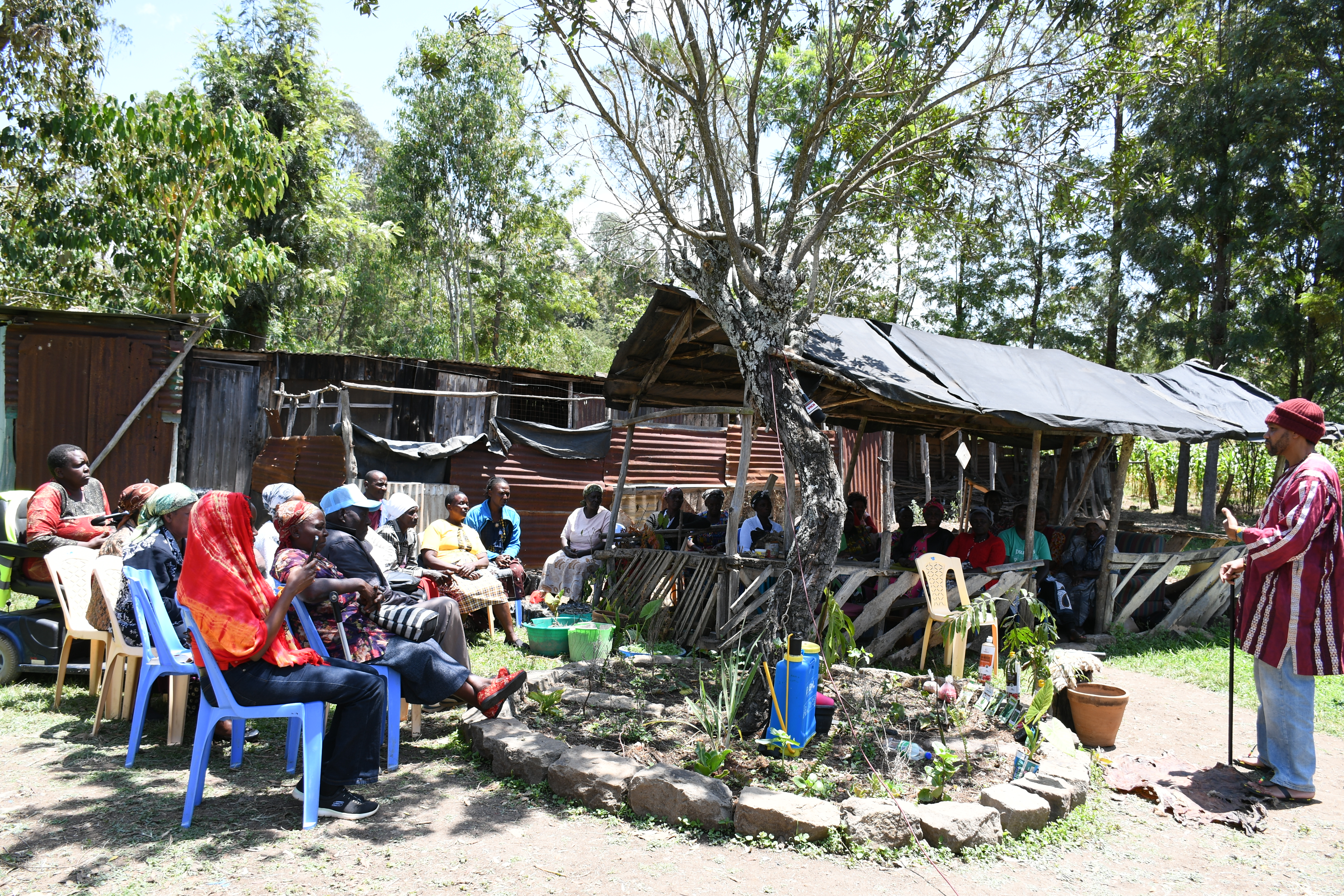 Widows from Wirugamie Karundas Widows Self Help Group from Karunda’s in Chaka, Nyeri keenly follow a training session on growing herbs and spices. PHOTOS: WANGARI MWANGI 