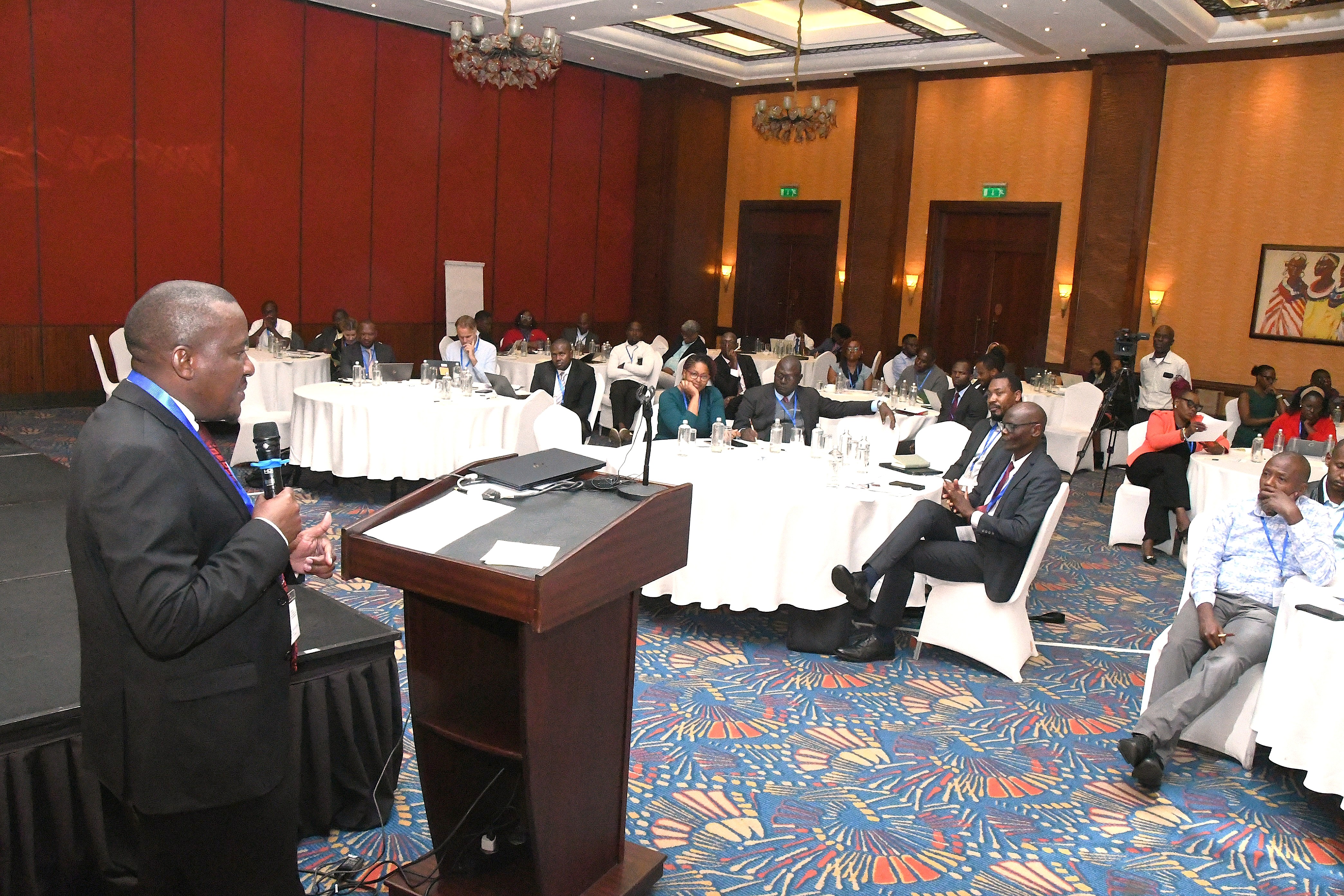 Principal Secretary for the State Department of Irrigation, CPA Ephantus Kimotho (center), Irrigation Secretary in-charge of Infrastructure, Eng. Vincent Kabuti (right) and the Lead Water Resources Management Specialist at the World Bank, Pieter Waalewijn 