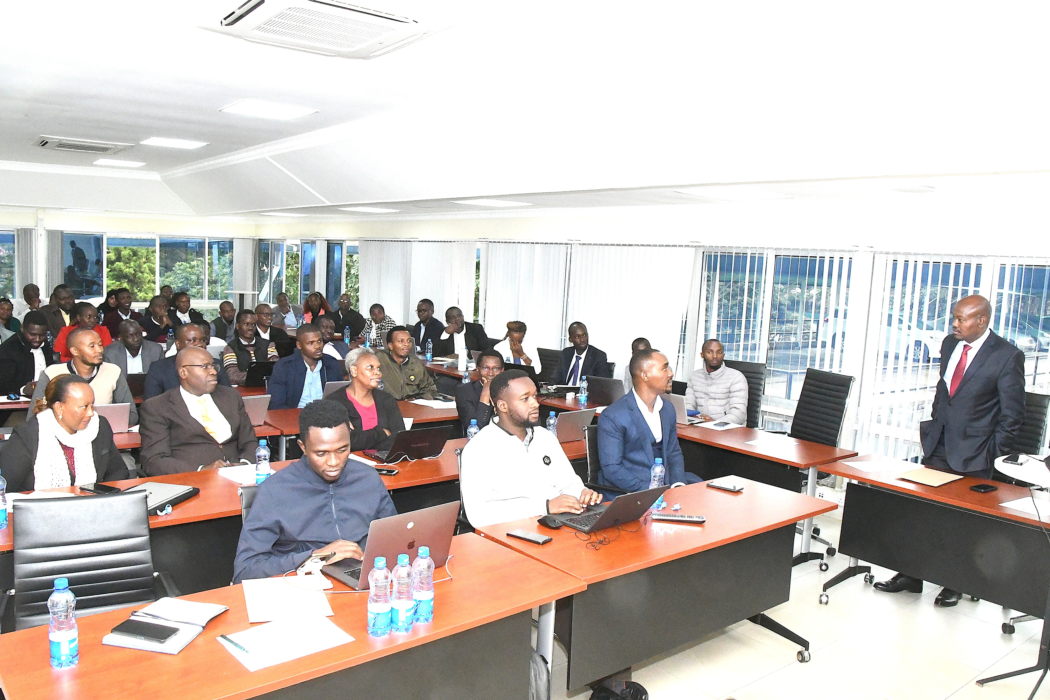 David Kipkemei, Secretary Administration, State Department for Irrigation, representing PS CPA Ephantus Kimotho during the sensitization workshop on NISIP-MIS at Irrigation House, Nairobi.