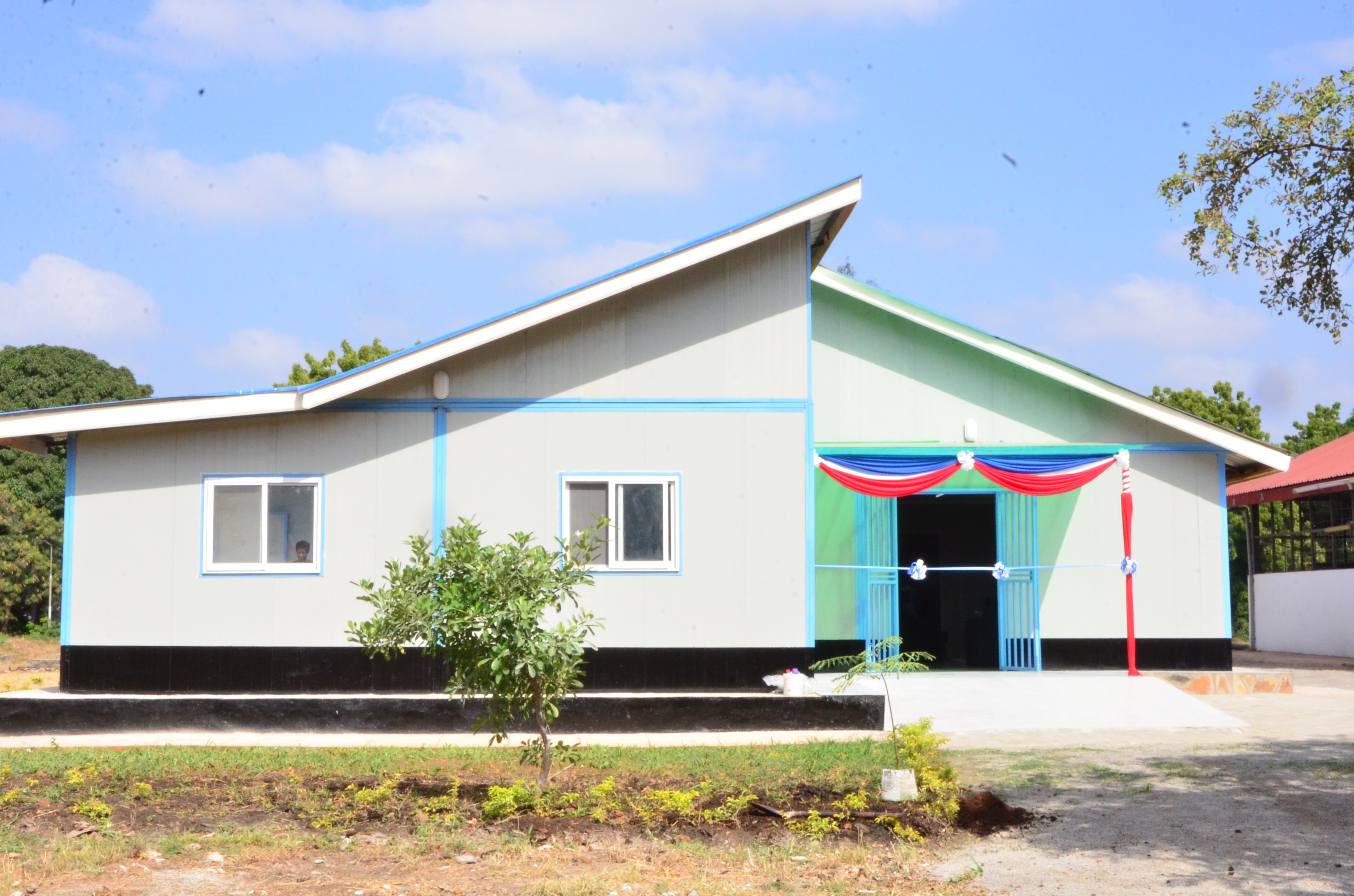 A front view of the officially launched Saudi Model  House launched by the Cabinet Secretary for Labour and Social Protection. Photos/Fatma Said Alfred Mutua at The National  Industry Training Authority (NITA) Mombasa