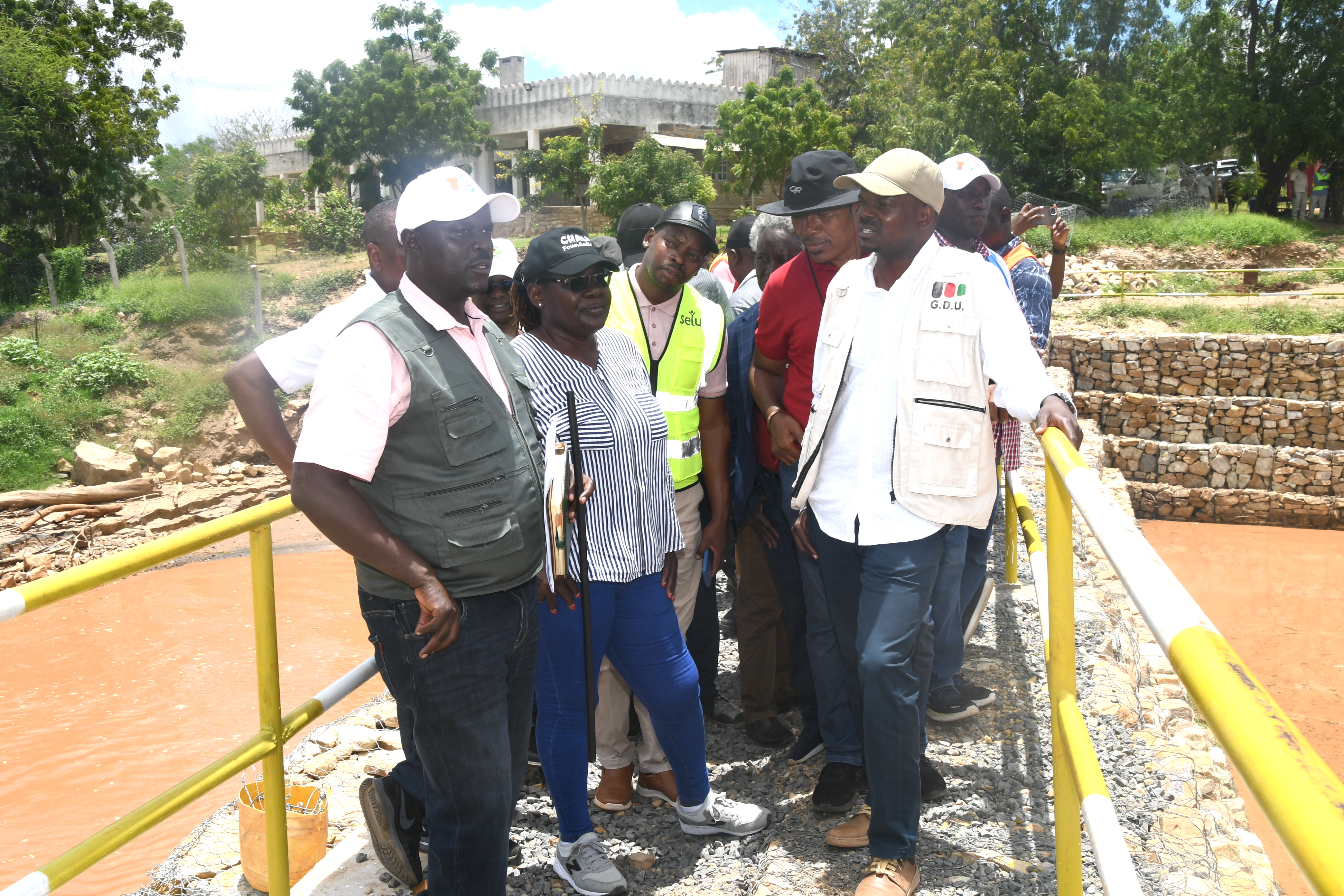 Head of Government Delivery Unit Sitali Olando (right) and Coast Regional Commissioner Rhoda Onyancha (centre) lead multi-agency team on an inspection and verification tour of critical infrastructure within the Galana Kulalu Food Security Project on Thursday 20th March, 2026.