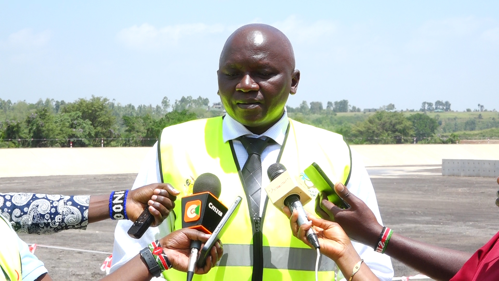 AWWDA CEO Eng Joseph Kamau during the inspection tour