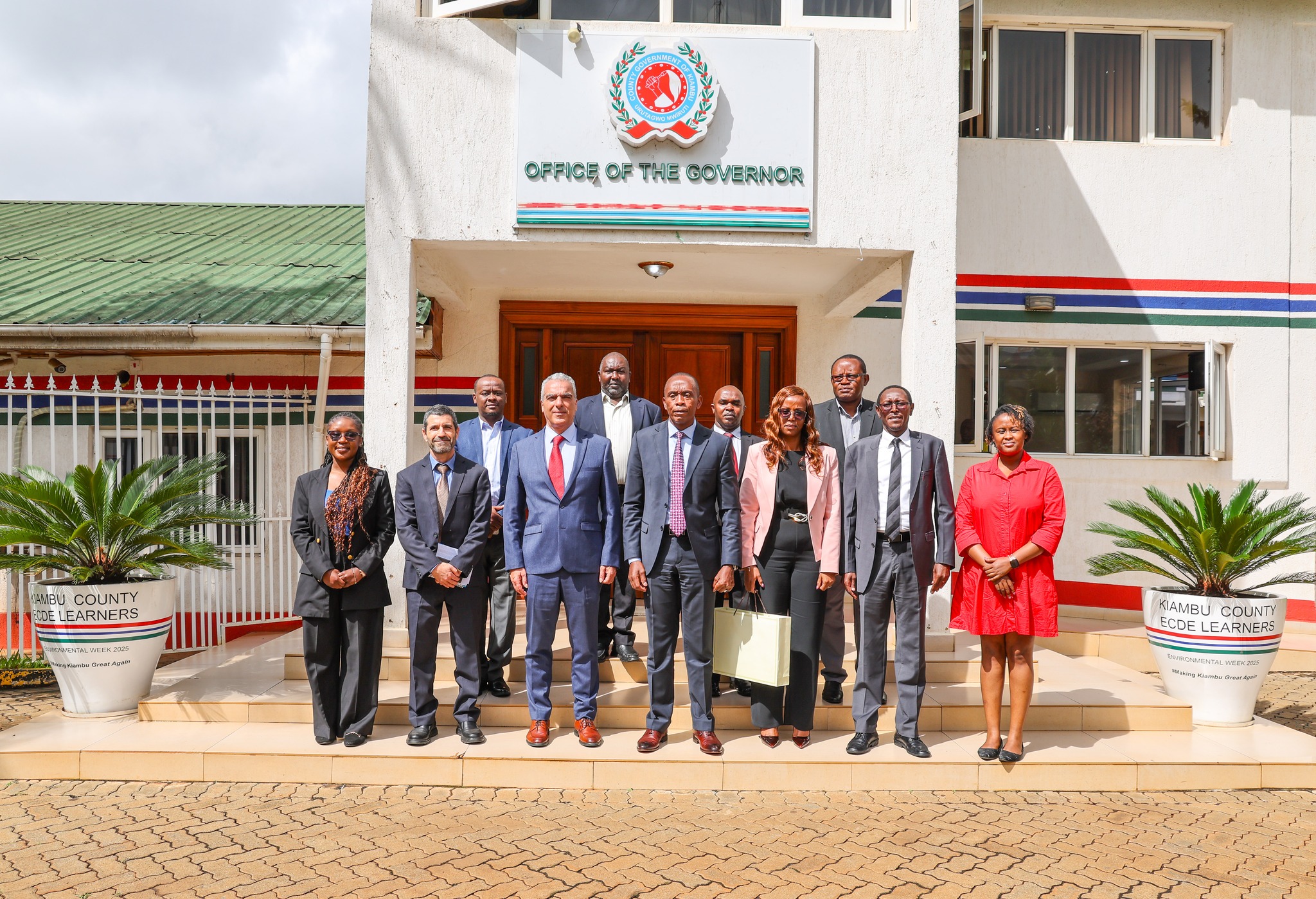 Kiambu governor Kimani Wamatangi and Ambassador Gideon Behar share a light moment during discussions on localizing Israeli innovation for Kiambu’s residents. PHOTO: COURTESY