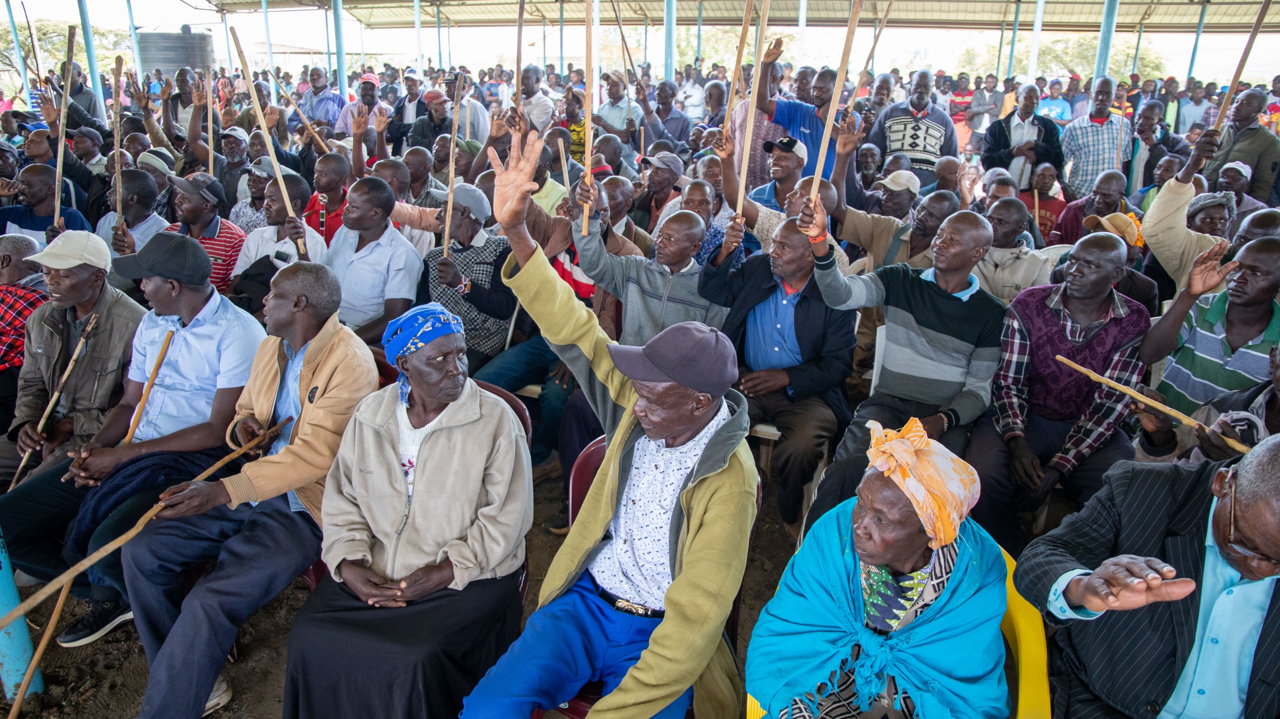 Residents and stakeholders of Banita Settlement Scheme, Rongai, Nakuru participate in the Baraza in Nakuru County.