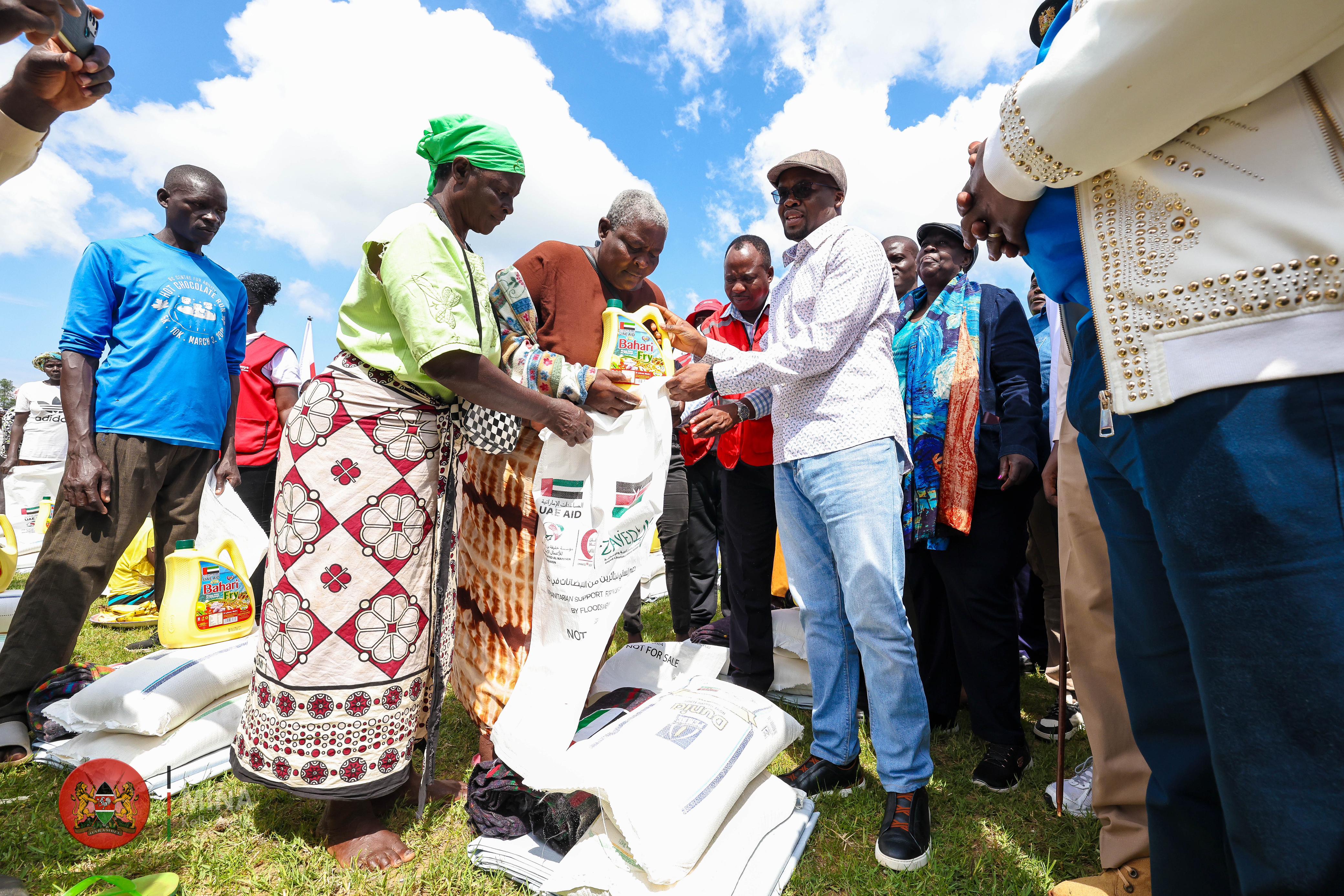 Internal Security and National Administration PS Raymond Omollo (centre) flanked by senior security officials