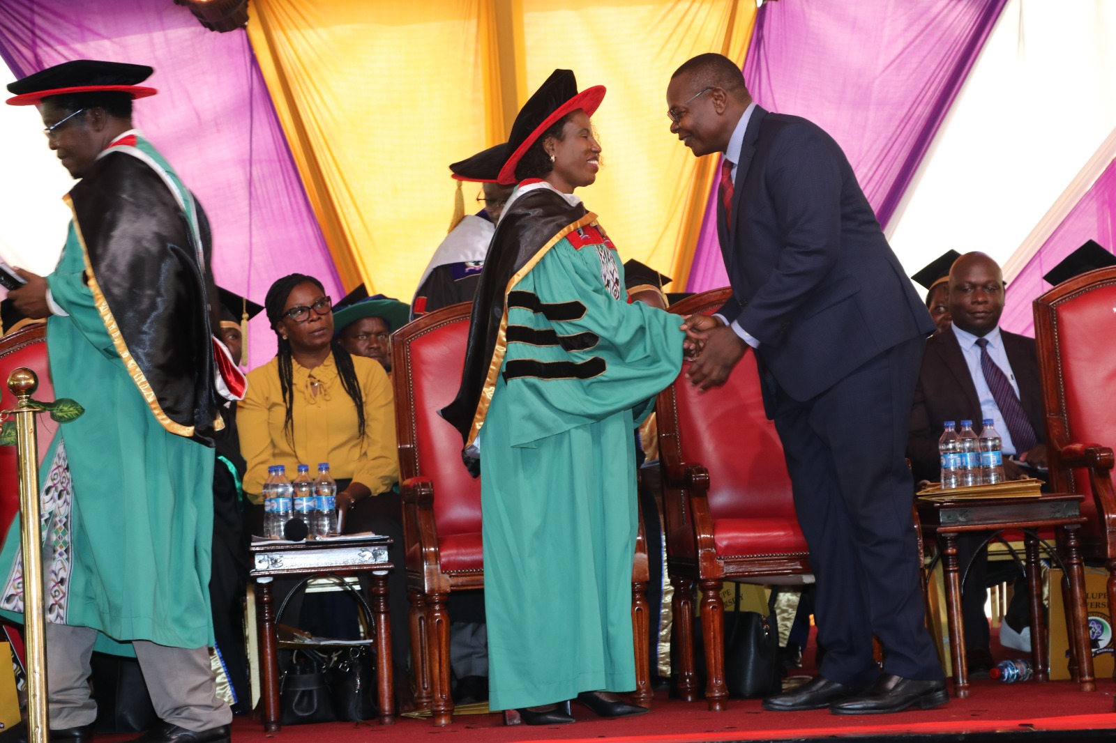 Governor Paul Otuoma welcomes the PS for Higher Education and Research at Alupe University