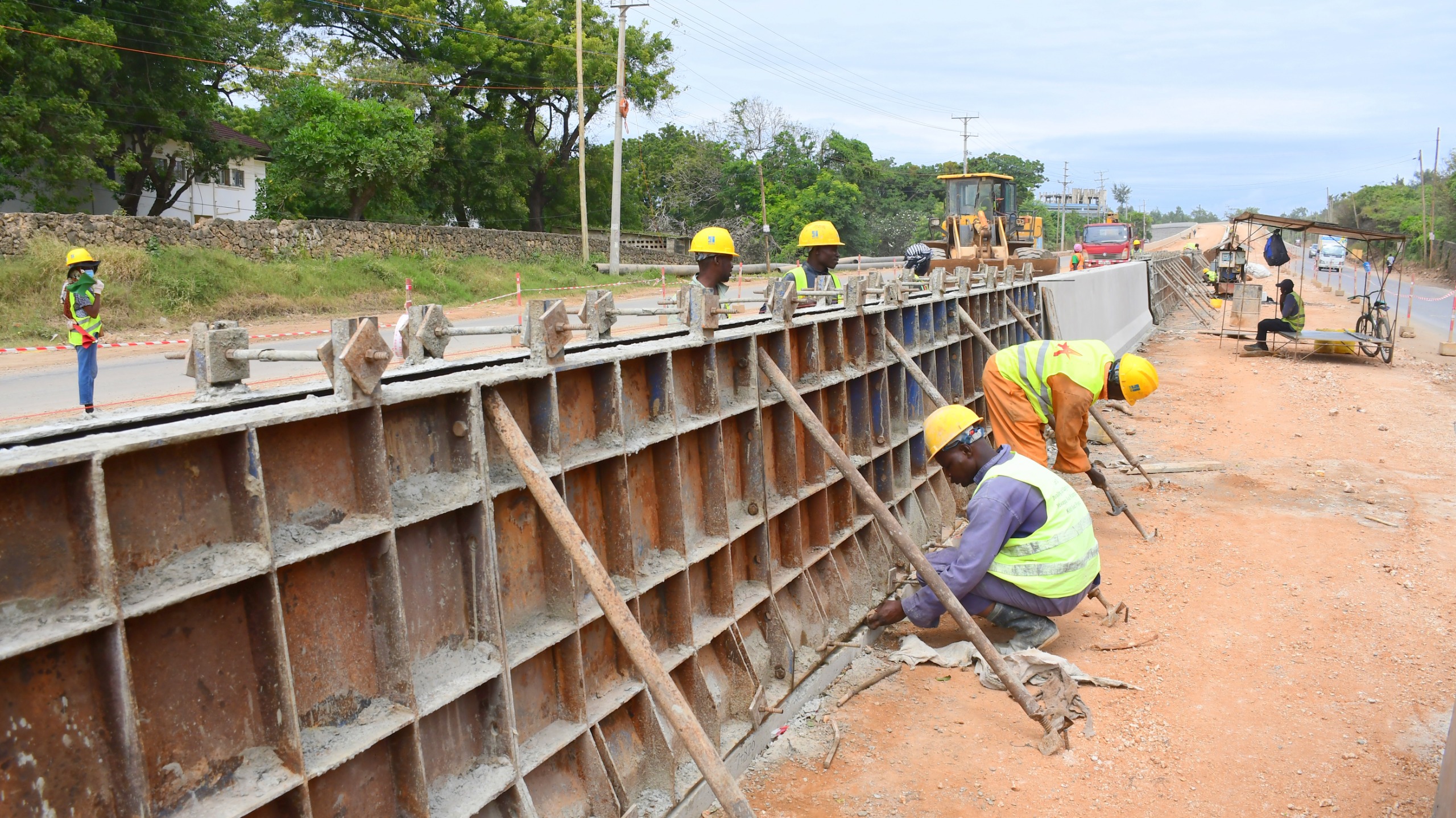 Nyali Bridge–Mtwapa Bridge section under construction in Mombasa.