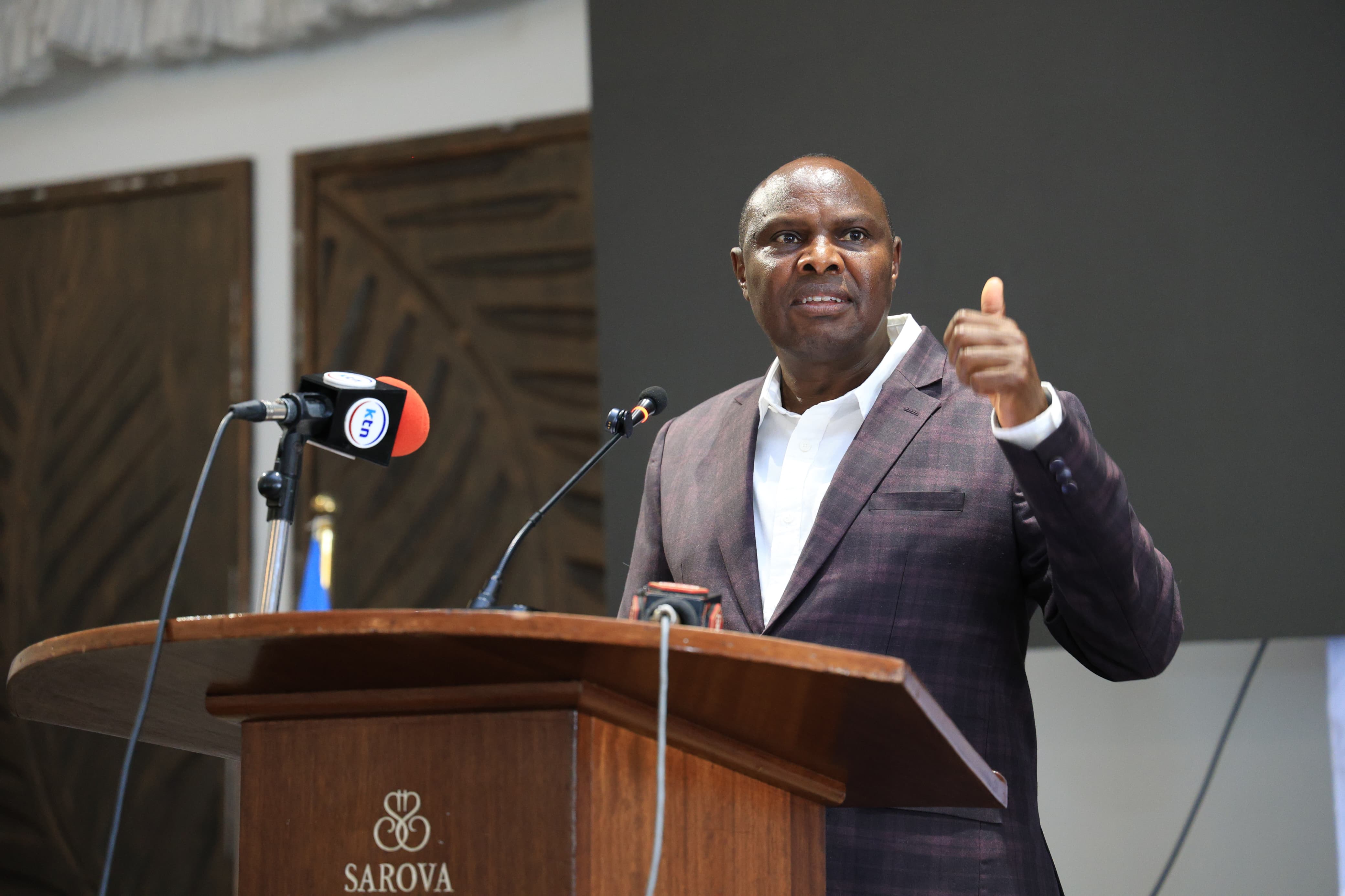 The Chief of Staff and Head of Public Service, Felix Koskei delivers a keynote address during the 5th Regional Quality Conference organised by the Kenya Bureau of Standards. PHOTO: ANDREW HINGA/KNA