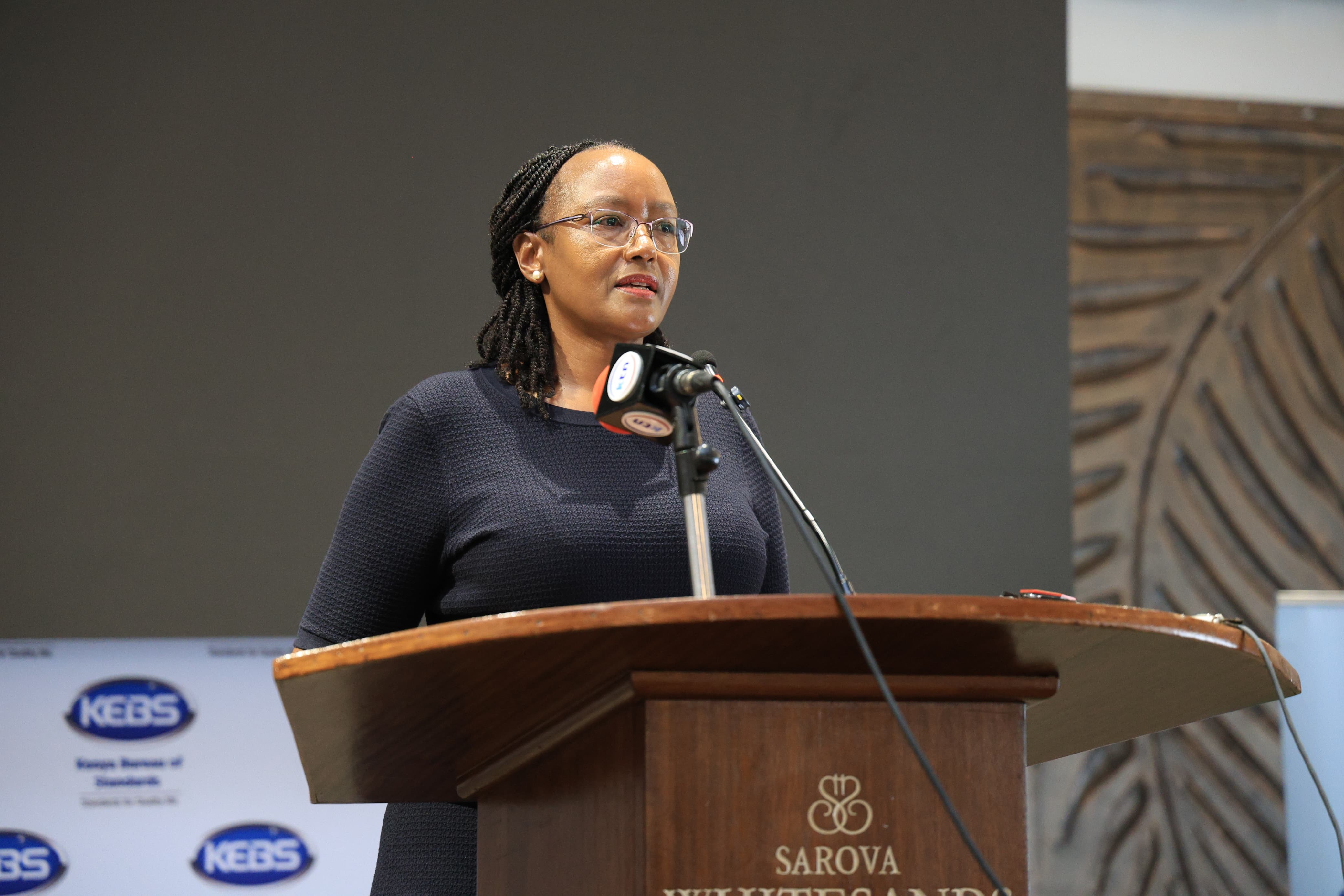 The Kenya Bureau of Standards Managing Director, Esther Ngari, speaks during the 5th Regional Quality Conference in Mombasa.