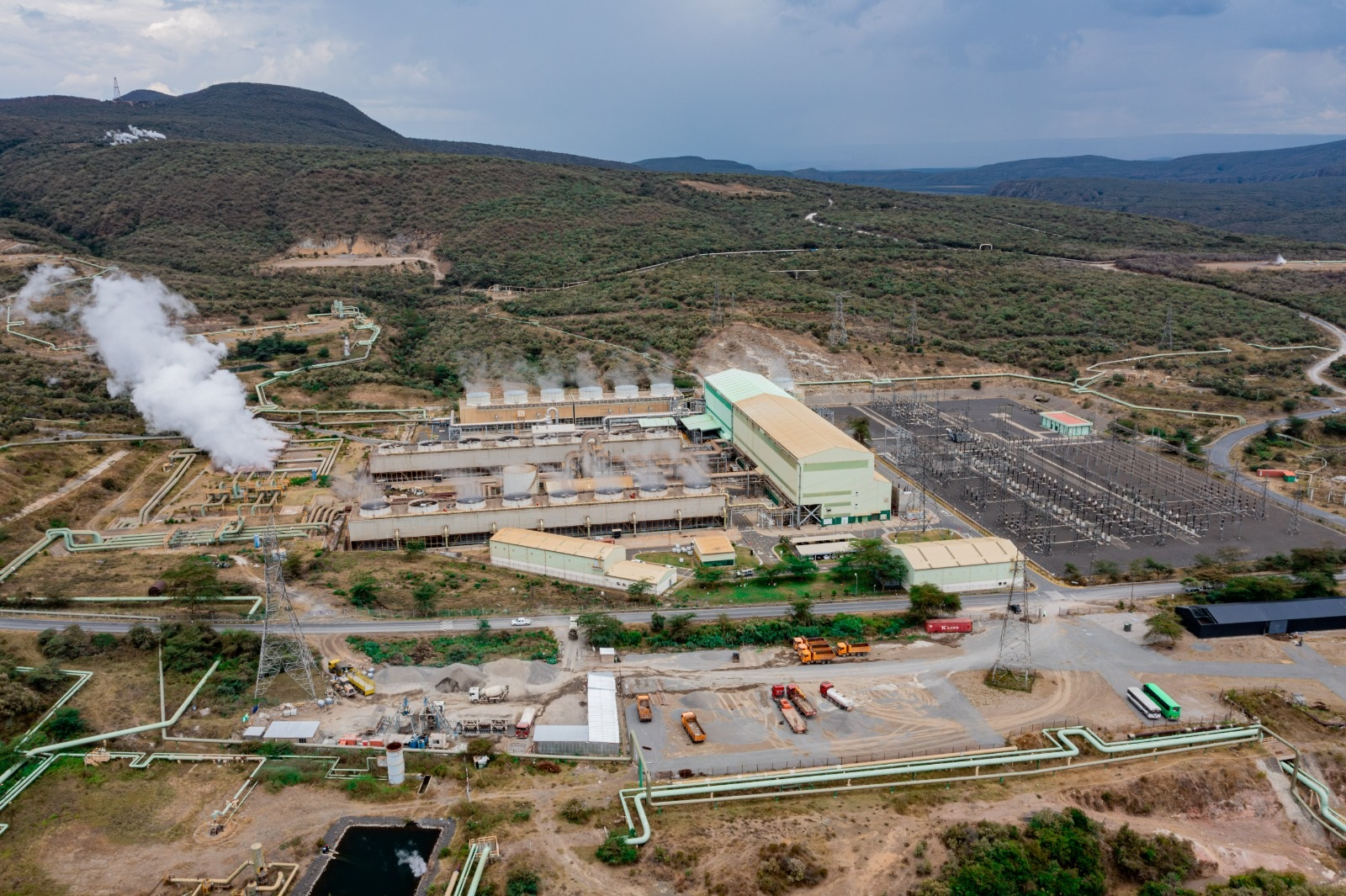  One of the geothermal generating power plant at Olkaria area of Naivasha where Kenya Generating Electricity Company (KenGen) 