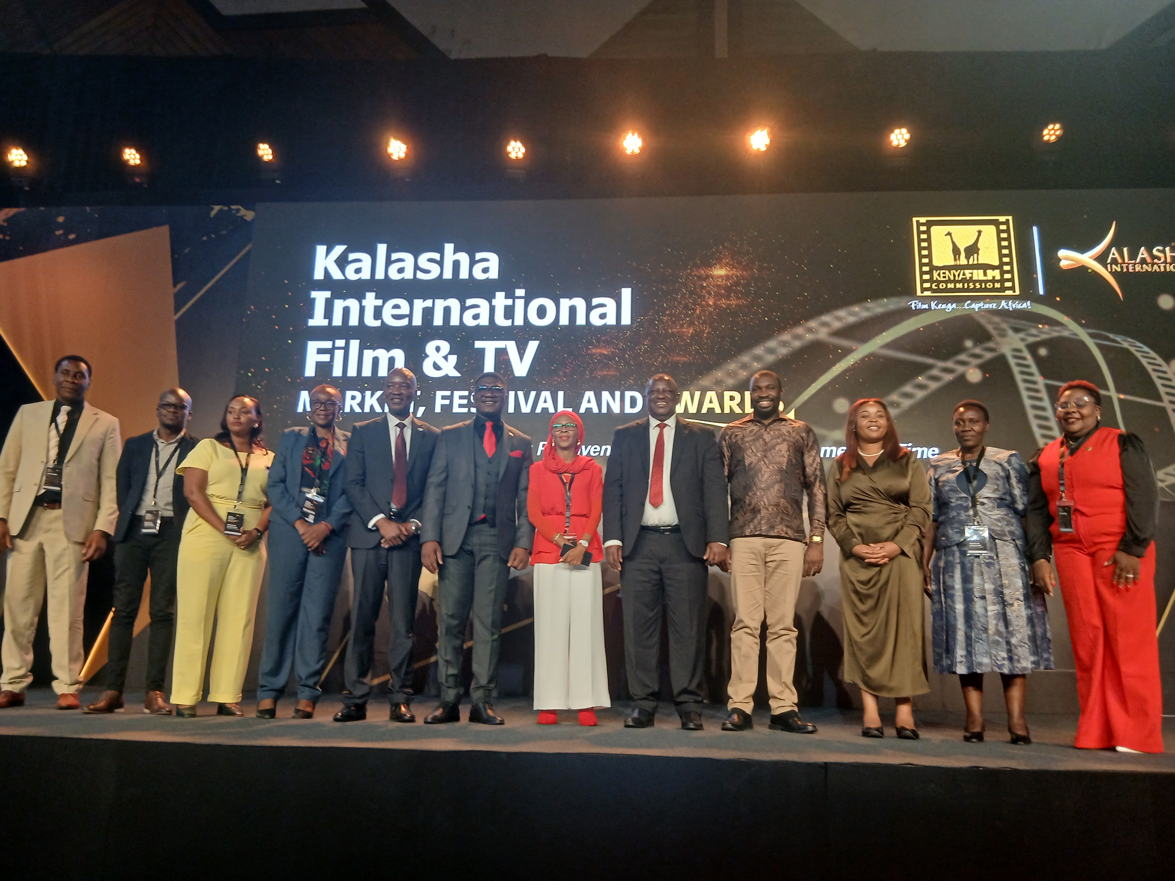 Officials from the Ministry of Youth Affairs, Creative Economy and Sport during the Kalasha International Film and TV Market Festival and Awards 2026 in Nairobi. PHOTO: CELESTINE LOMOLIJAH