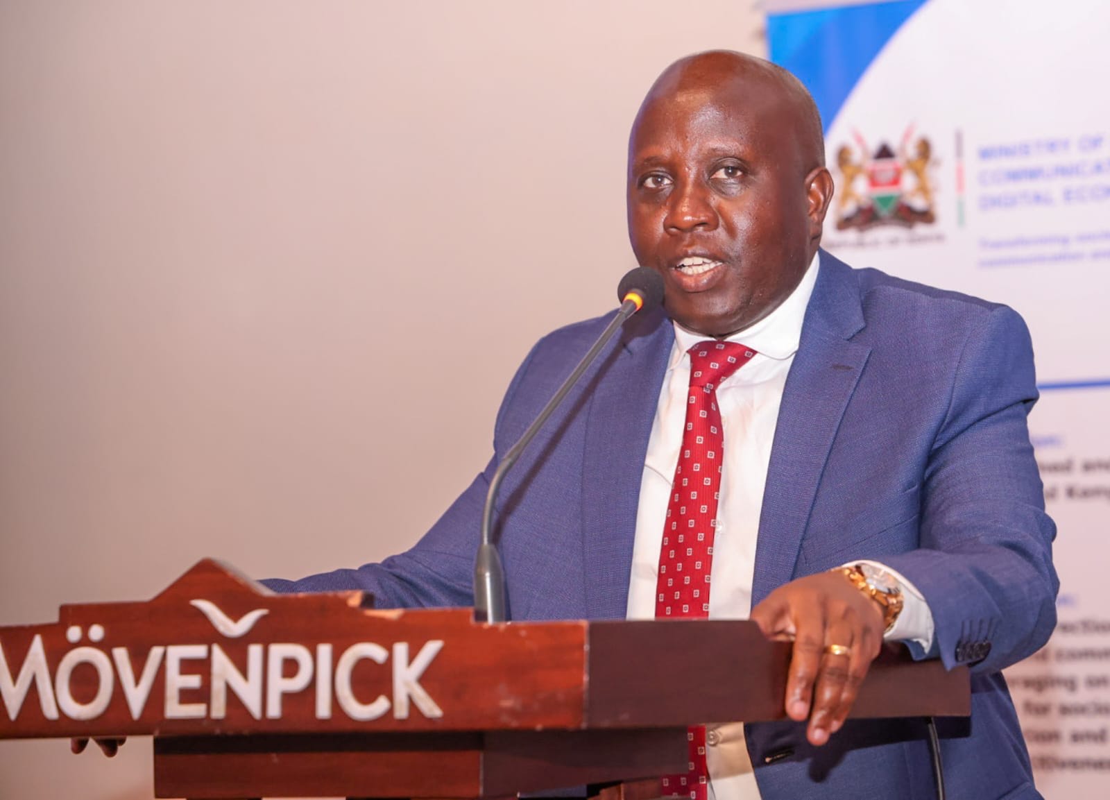 The PS for Information Communication Technology (ICT)  poses for a photo with other stakeholders during the offi cially opening of the 7th Regional E-waste Conference in  Nairobi