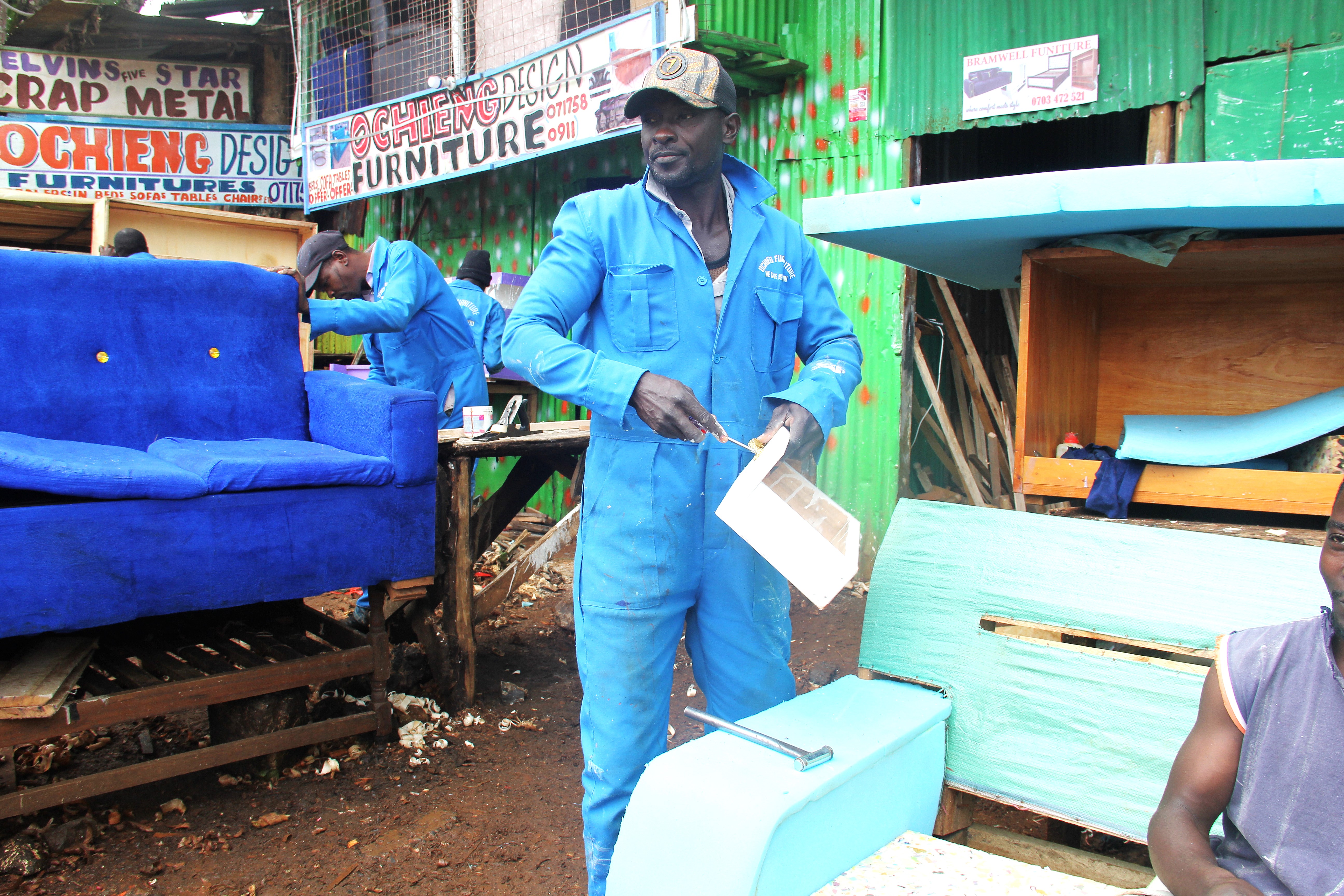 William Ochieng works on a furniture project at his workshop in Kericho town. After acquiring vocational skills while serving a prison sentence, Ochieng rebuilt his life through entrepreneurship and now mentors young artisans and supports his family through furniture-making. PHOTOS: GILBERT MUTAI