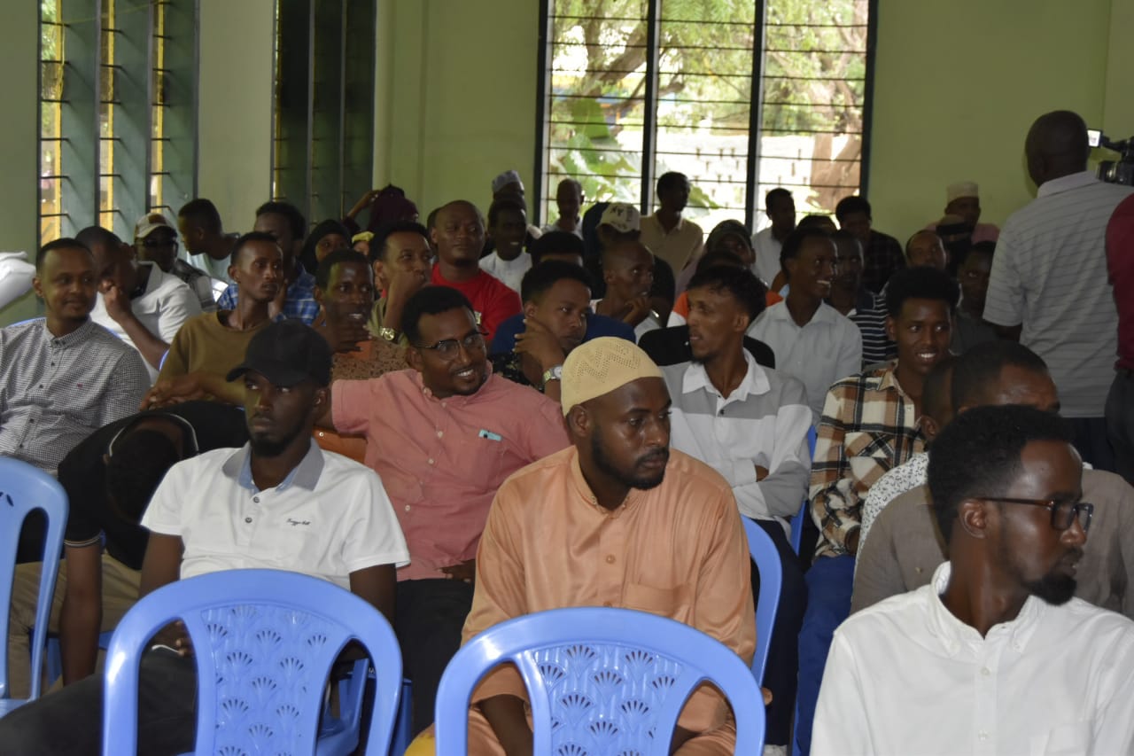 A section of youth drawn from Garissa, Wajir, Mandera and Tana River Counties during a public participation forum for the youth bill 2024.
