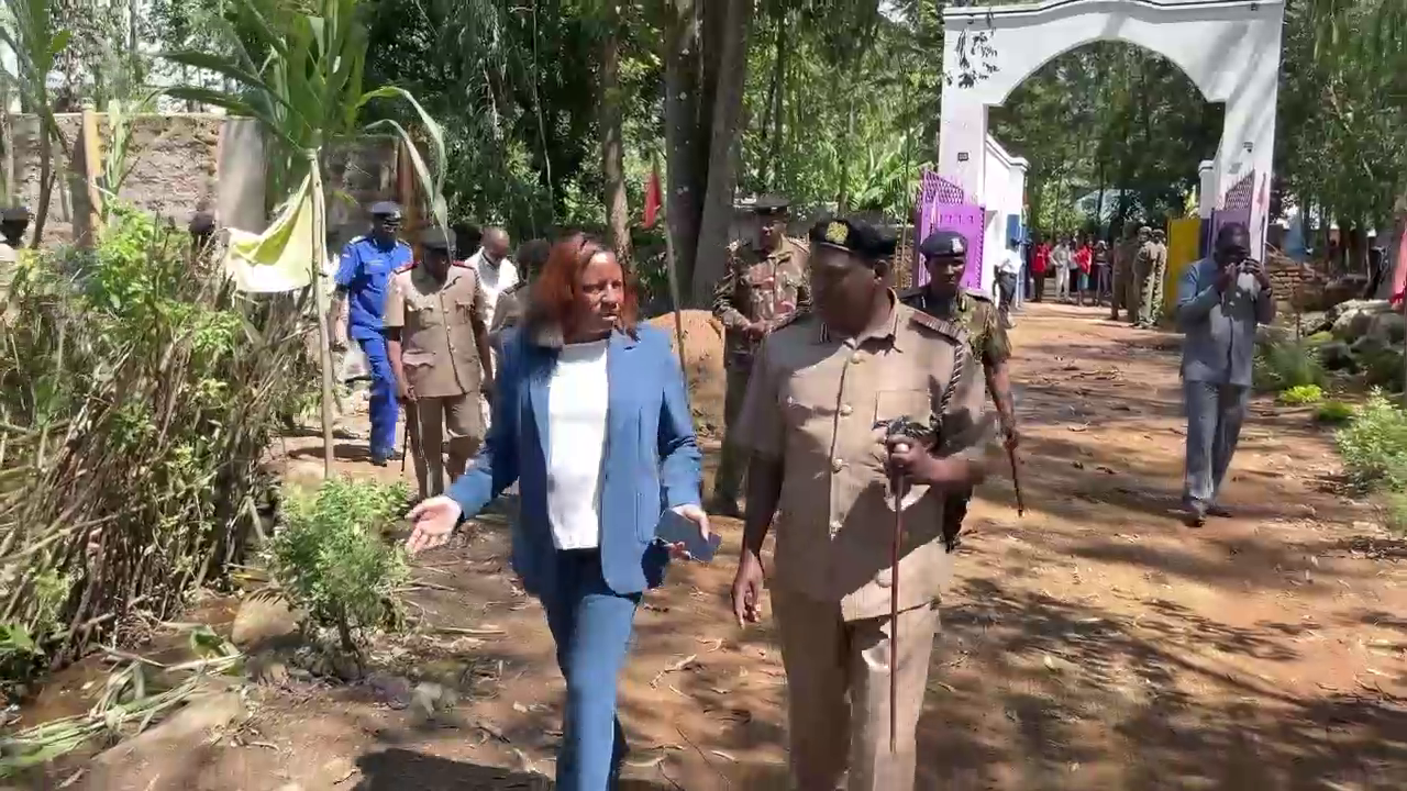 Nyanza Regional Commissioner Florence Mworoa on a tour at the premises of Melkio St. Joseph’s Missions of Messiah in Opapo-Rongo. Photo/Makokha Khaoya
