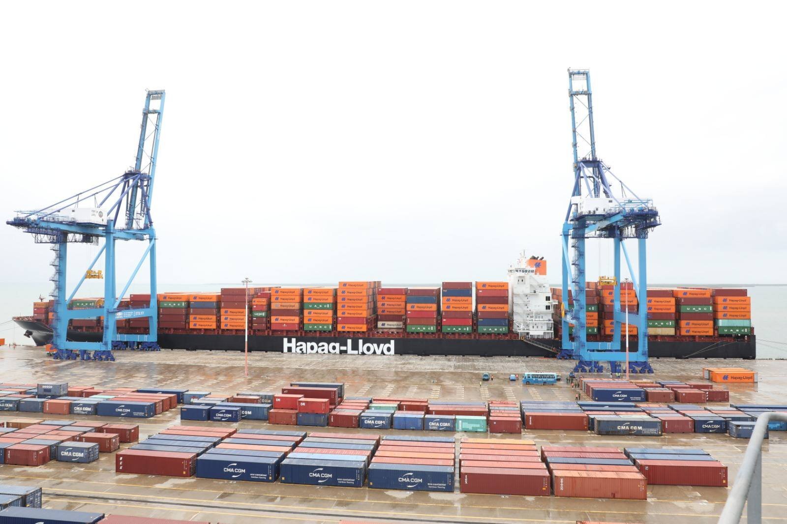 MV Baltimore Express- the largest vessel ever to dock at any Port in East and Central Africa at the Port of Lamu